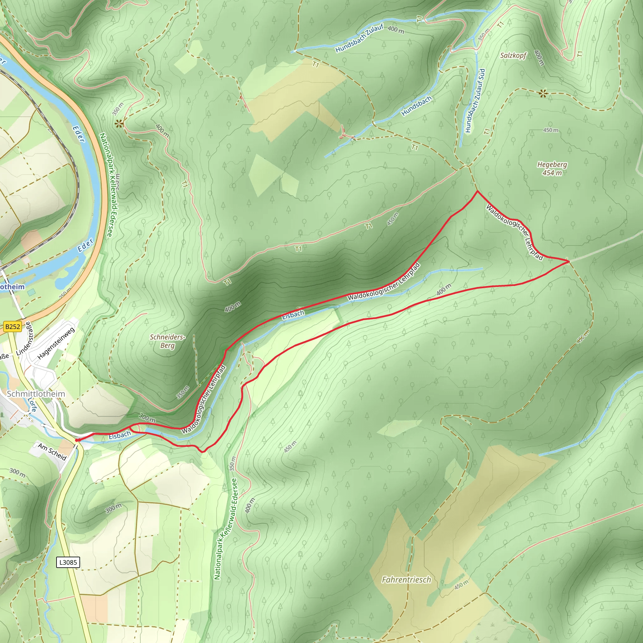 Nationalparkkrundweg Elsebach Route mobile static map