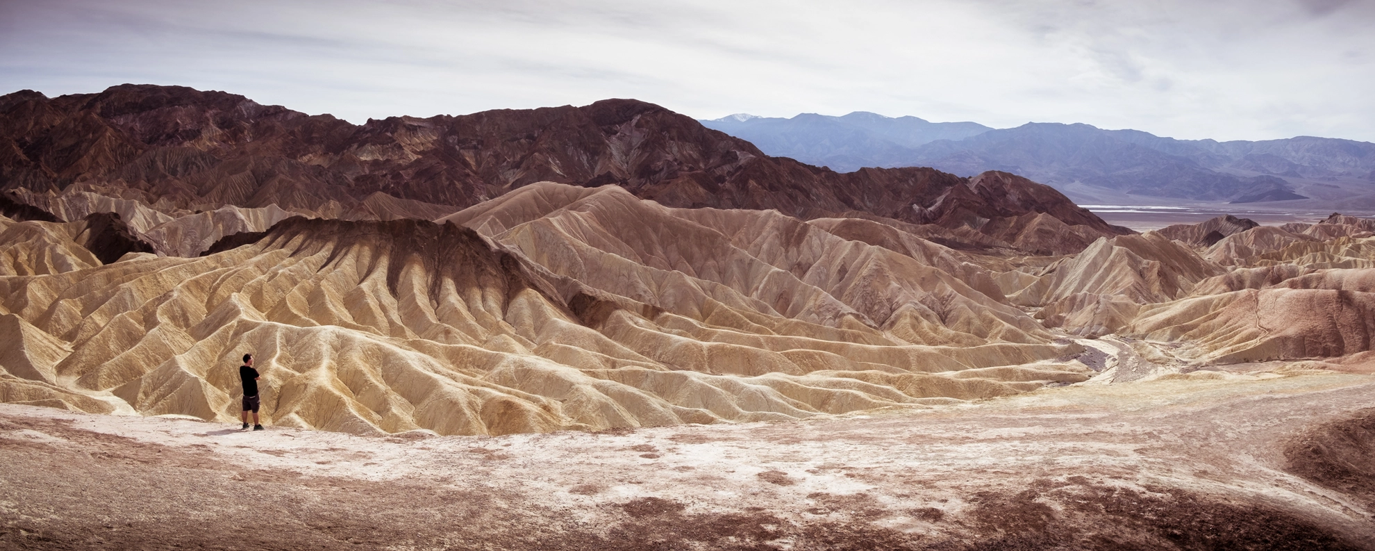 An image depicting the trail Gower Gulch Path, Golden Canyon and Zabriskie Point Loop Trail and its surrounding area.