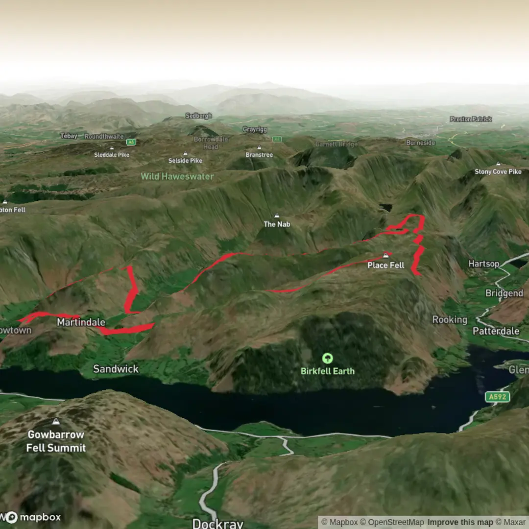 An image depicting the trail The Western Martindale Fells and its surrounding area.