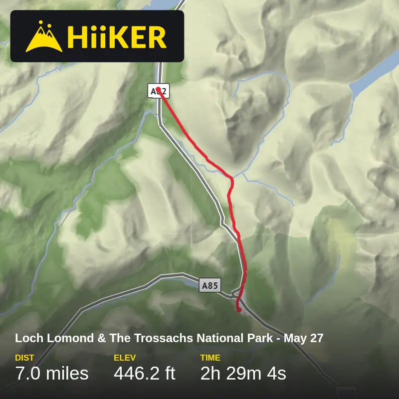 A map preview of the recording Loch Lomond & The Trossachs National Park - May 27.