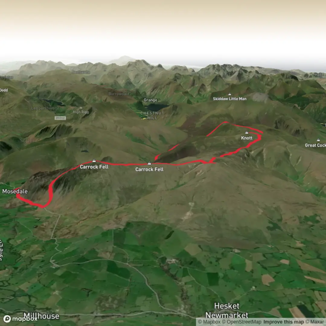 An image depicting the trail BackofBlencathra and its surrounding area.