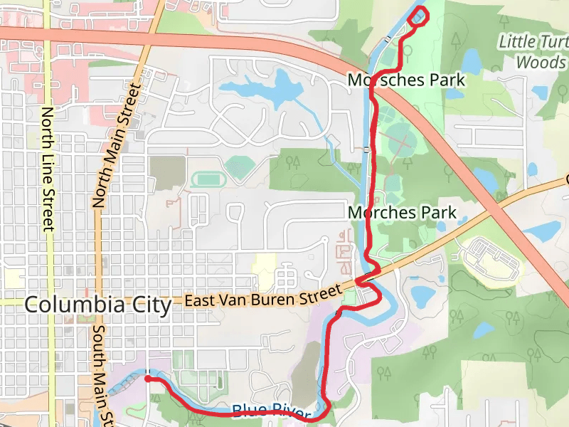Morsche Park Pond Loop via Blue River
