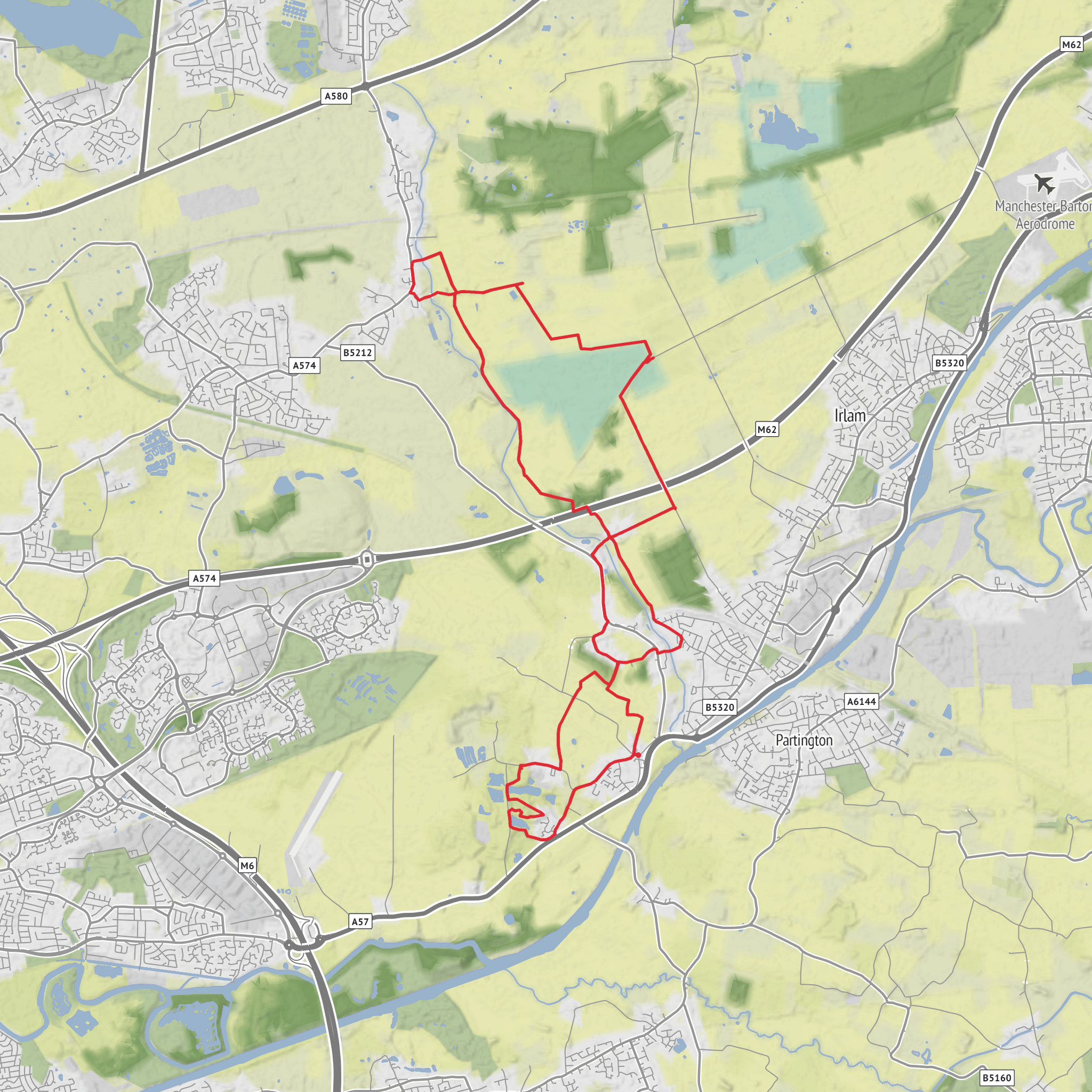 Rixton with Glazebrook Loop mobile static map