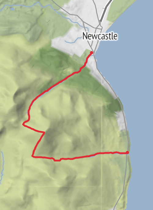Hike from Donard car park to Slieve Donard and down by Bloody Bridge mobile static map