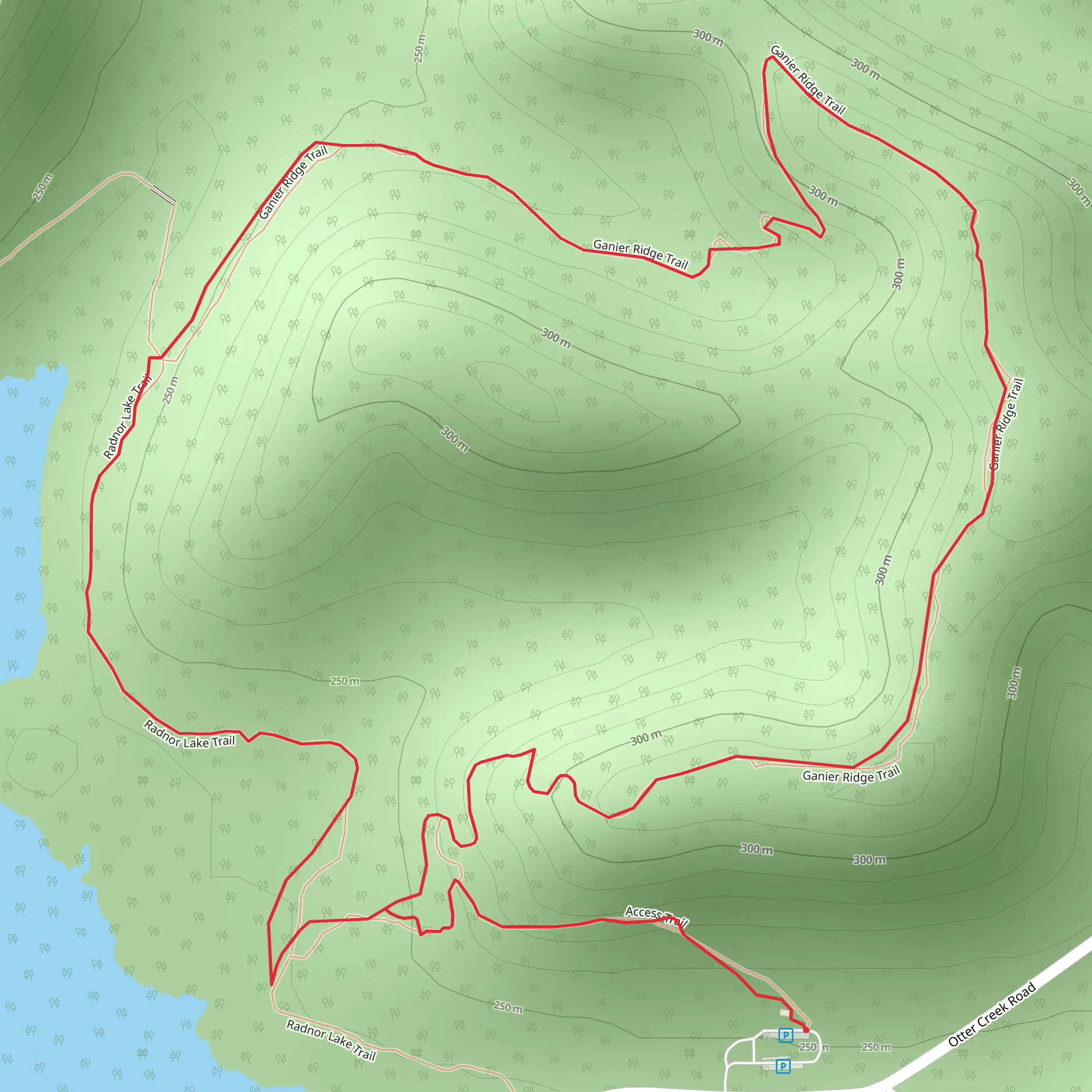 Ganier Ridge Trail Loop mobile static map