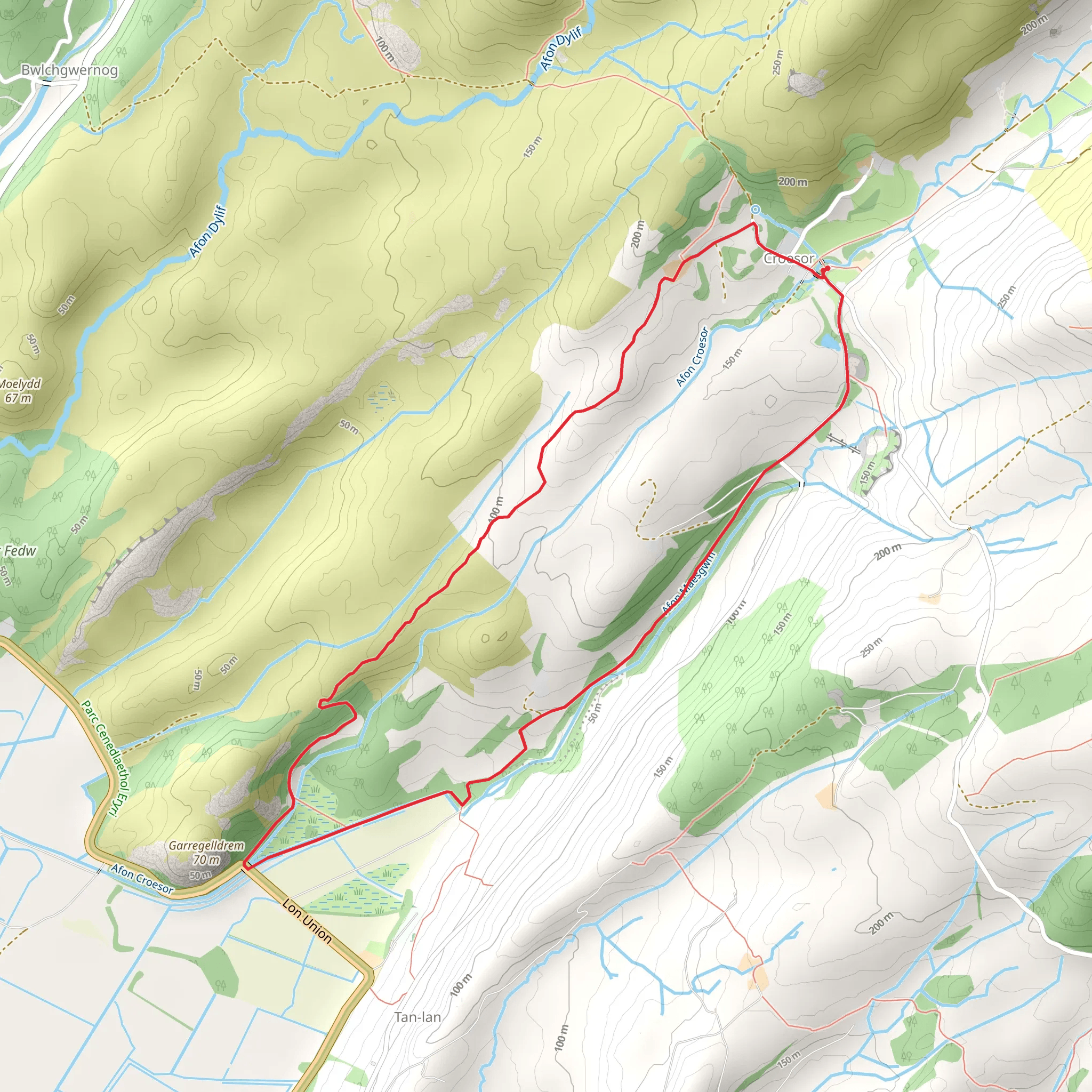 Croesor Circular Walk mobile static map