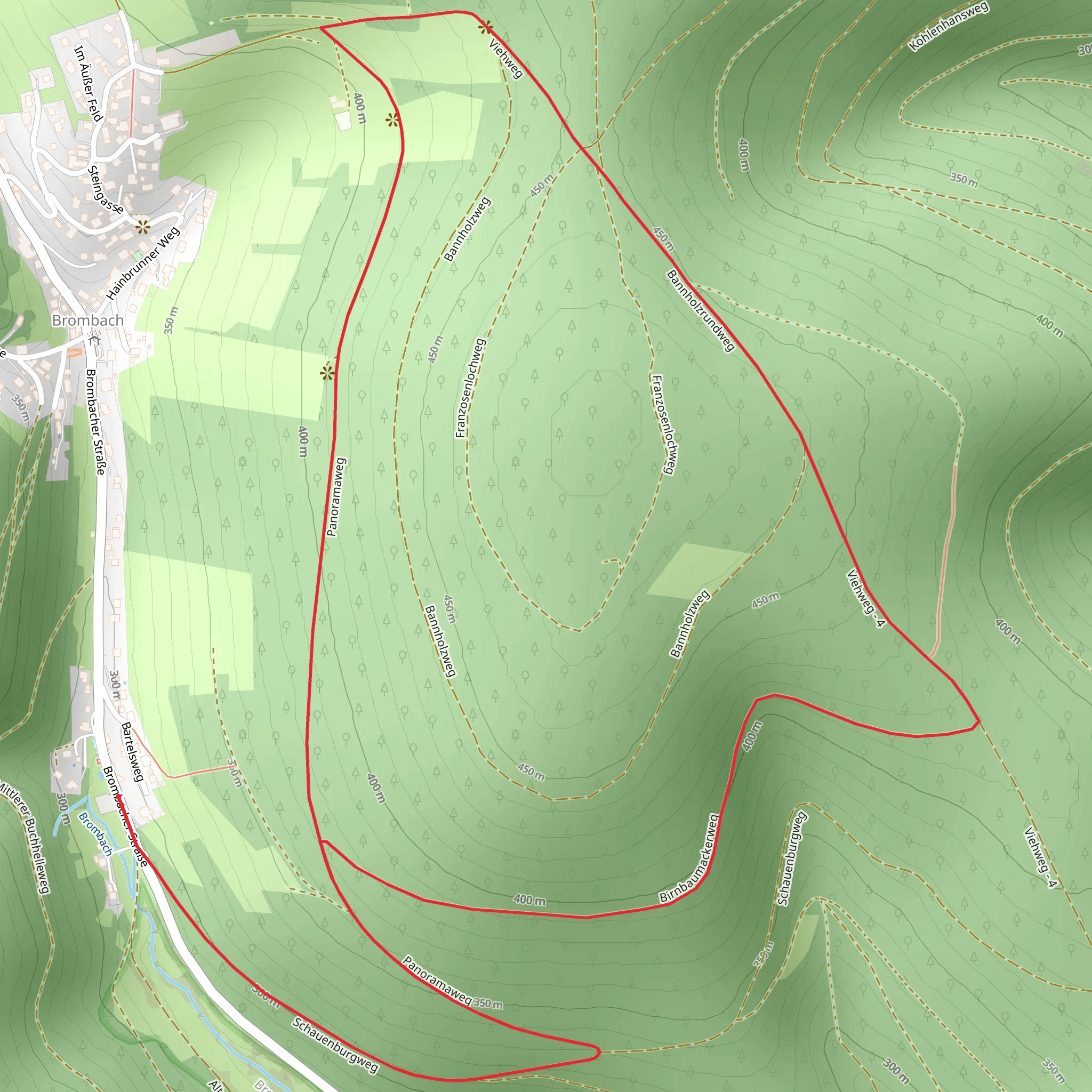 Bannholz Rundweg and Birnbaumackerweg mobile static map