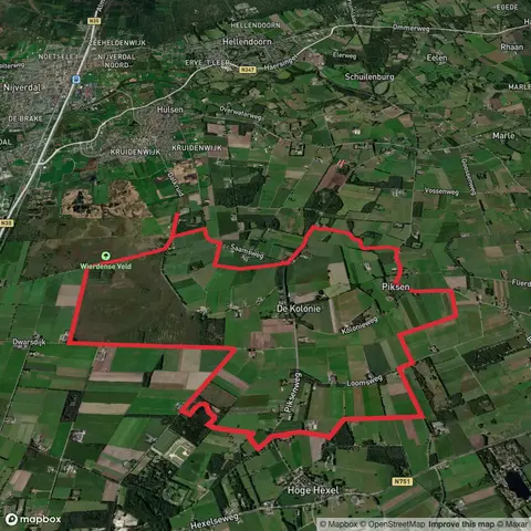 Hoogelaarsleiding via Piksen Weg and Wulpen Weg