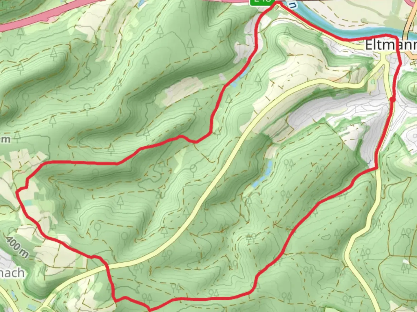 An image depicting the trail Rundweg Eltmann and its surrounding area.