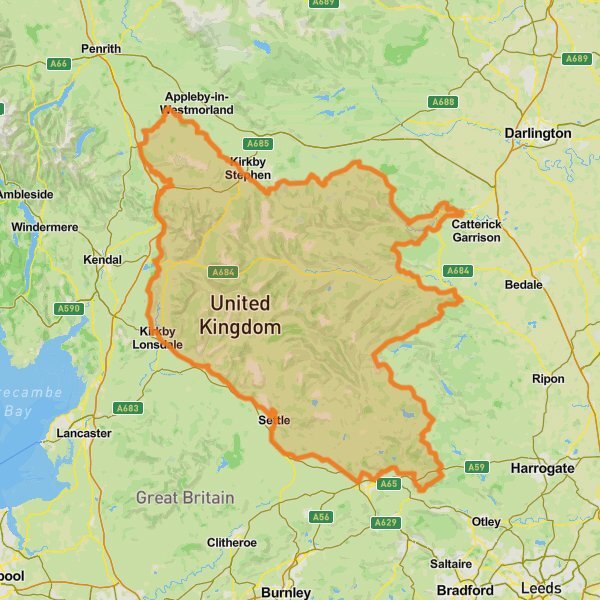 Yorkshire Dales National Park mobile static map