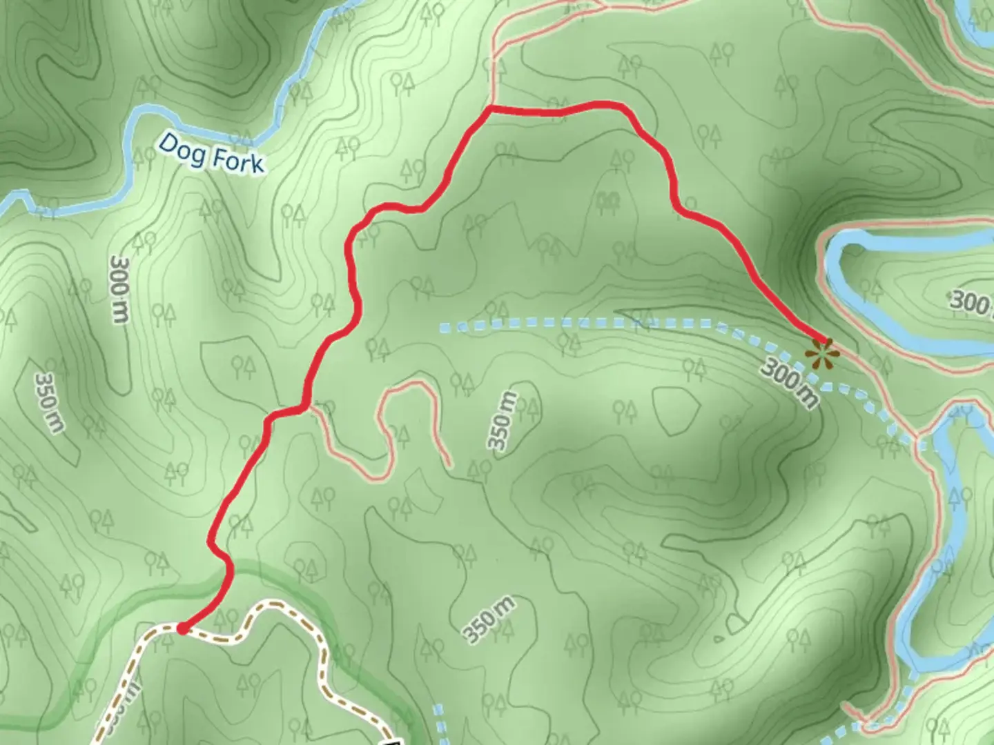 An image depicting the trail Swift Camp Creek Overlook and its surrounding area.