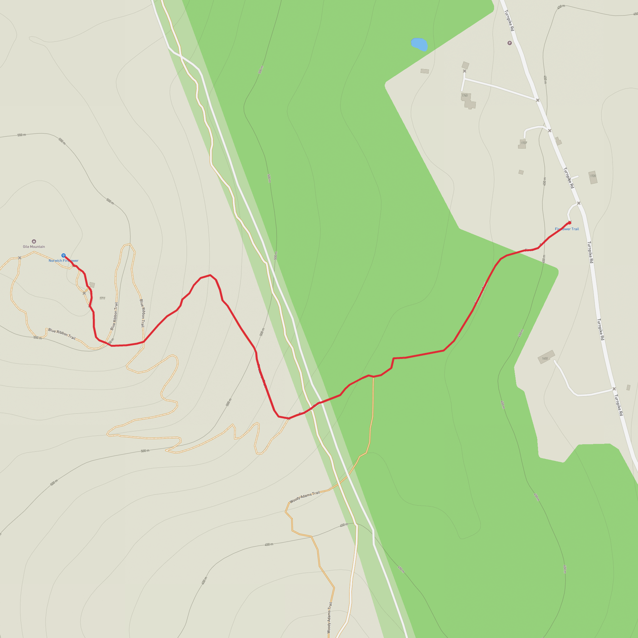 Gile Mountain Trail mobile static map