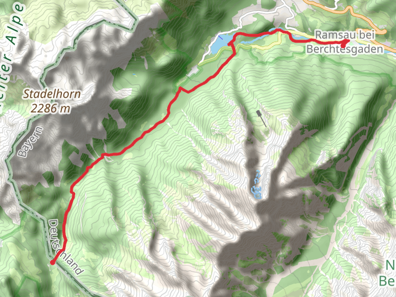 Hirschbichi to Riesenbichi via Haengebruscke, Heirats Stein and Hintersee