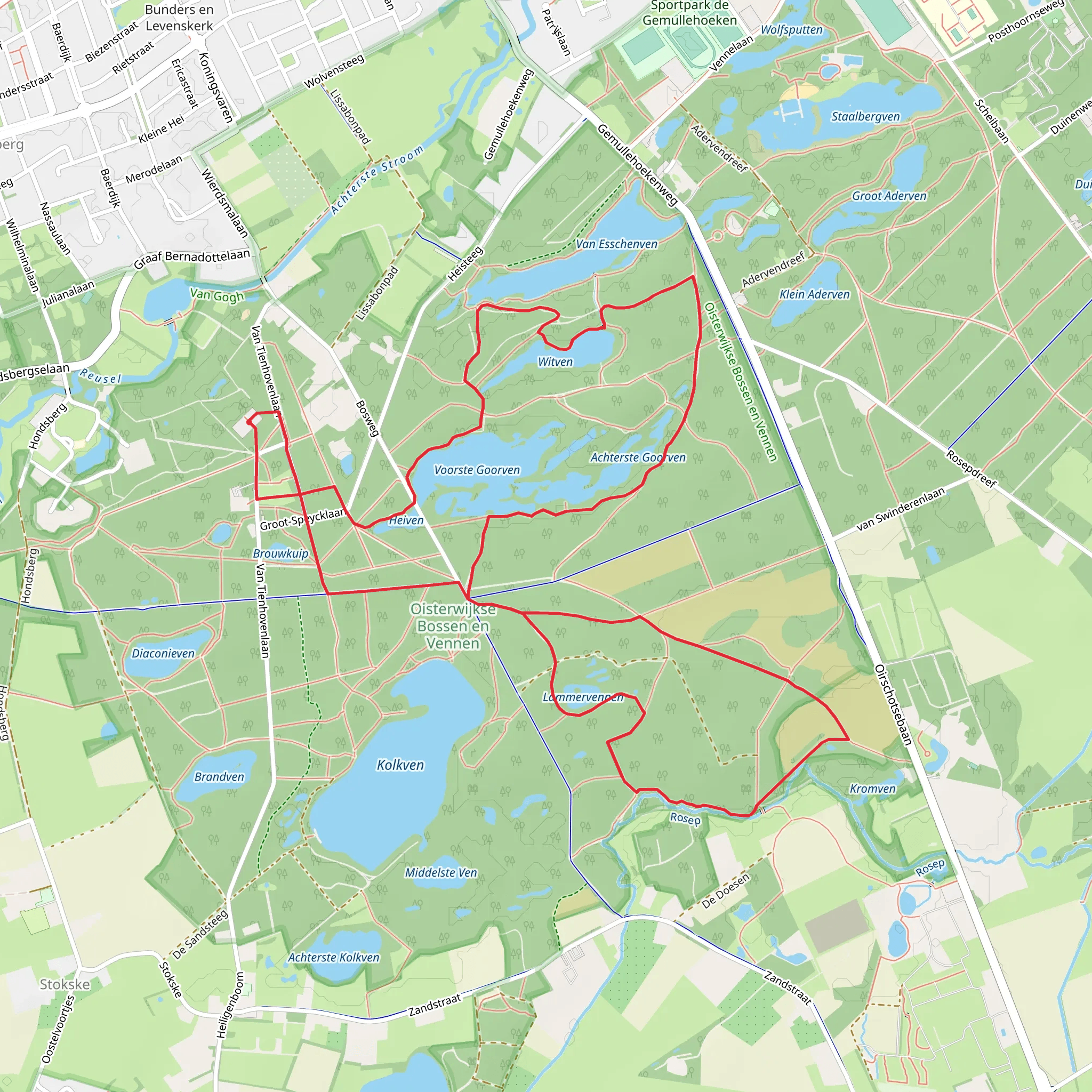 Voorste Goorven, Witven and Laminervennen Loop mobile static map