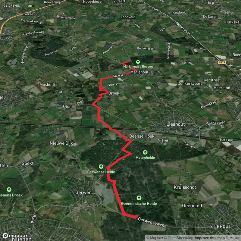 Stiphout to Heide via t' Hoolven and Bosven