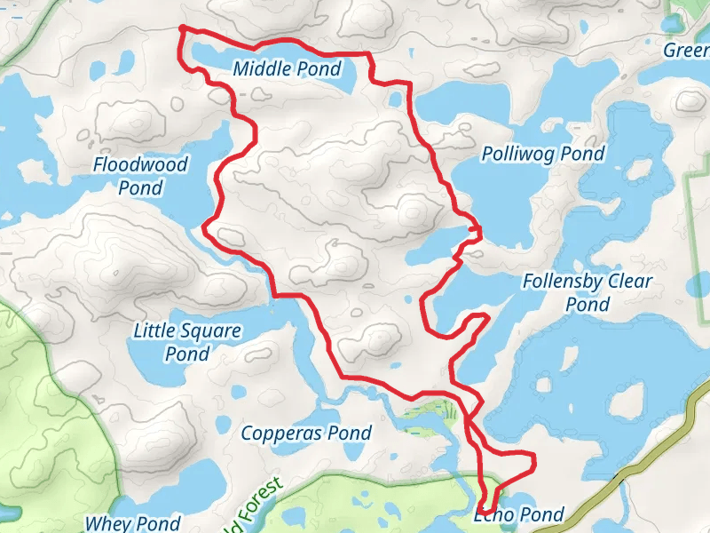 Middle Pond, Little Polliwog, Horseshoe and Floodwood Ponds Loop Trail