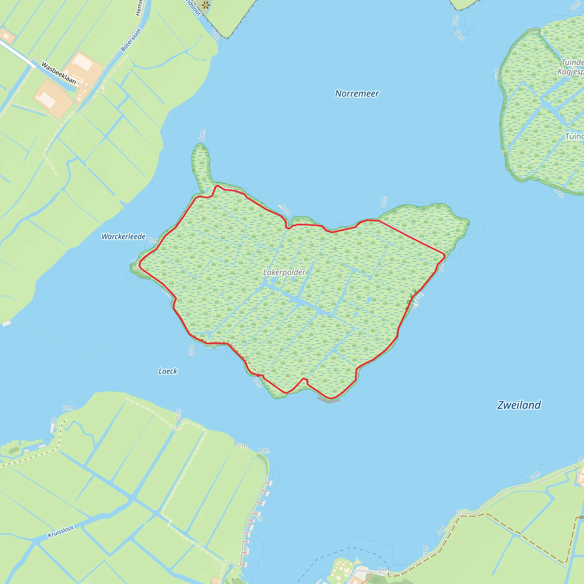 Lakerpolder Loop mobile static map