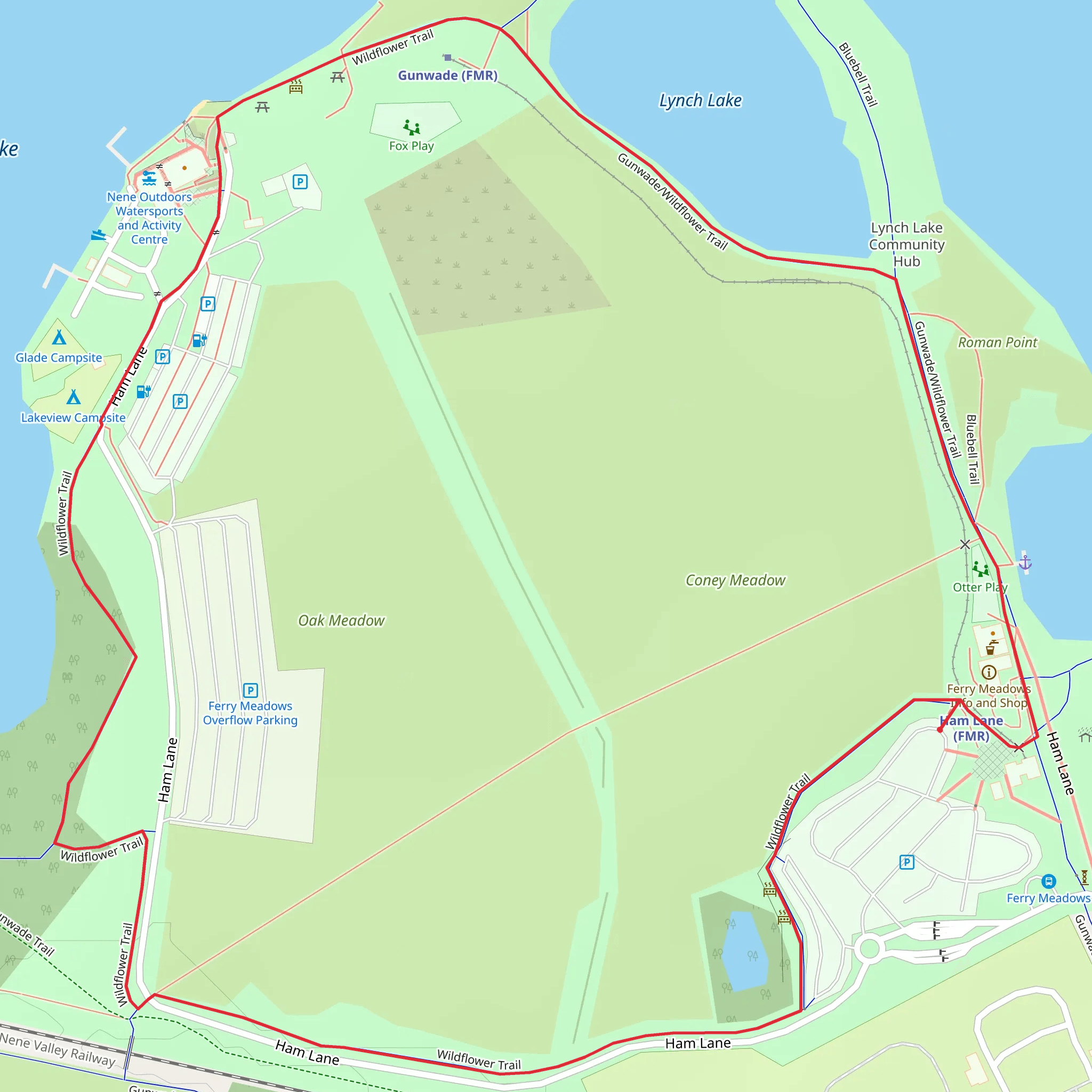 Ferry Meadows Loop - Nene Park mobile static map