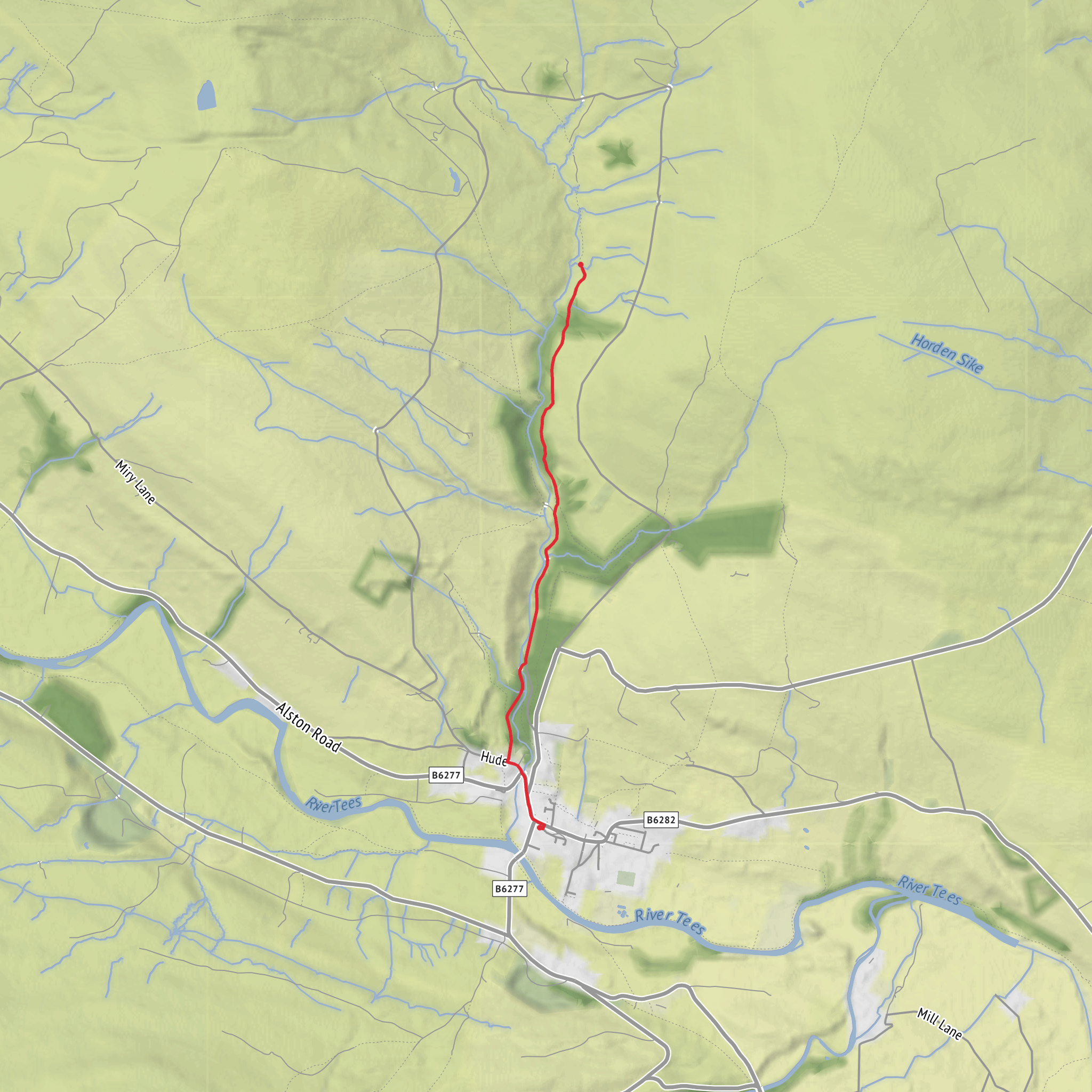 Middleton-in-Teesdale to High Skears Lead Mine mobile static map