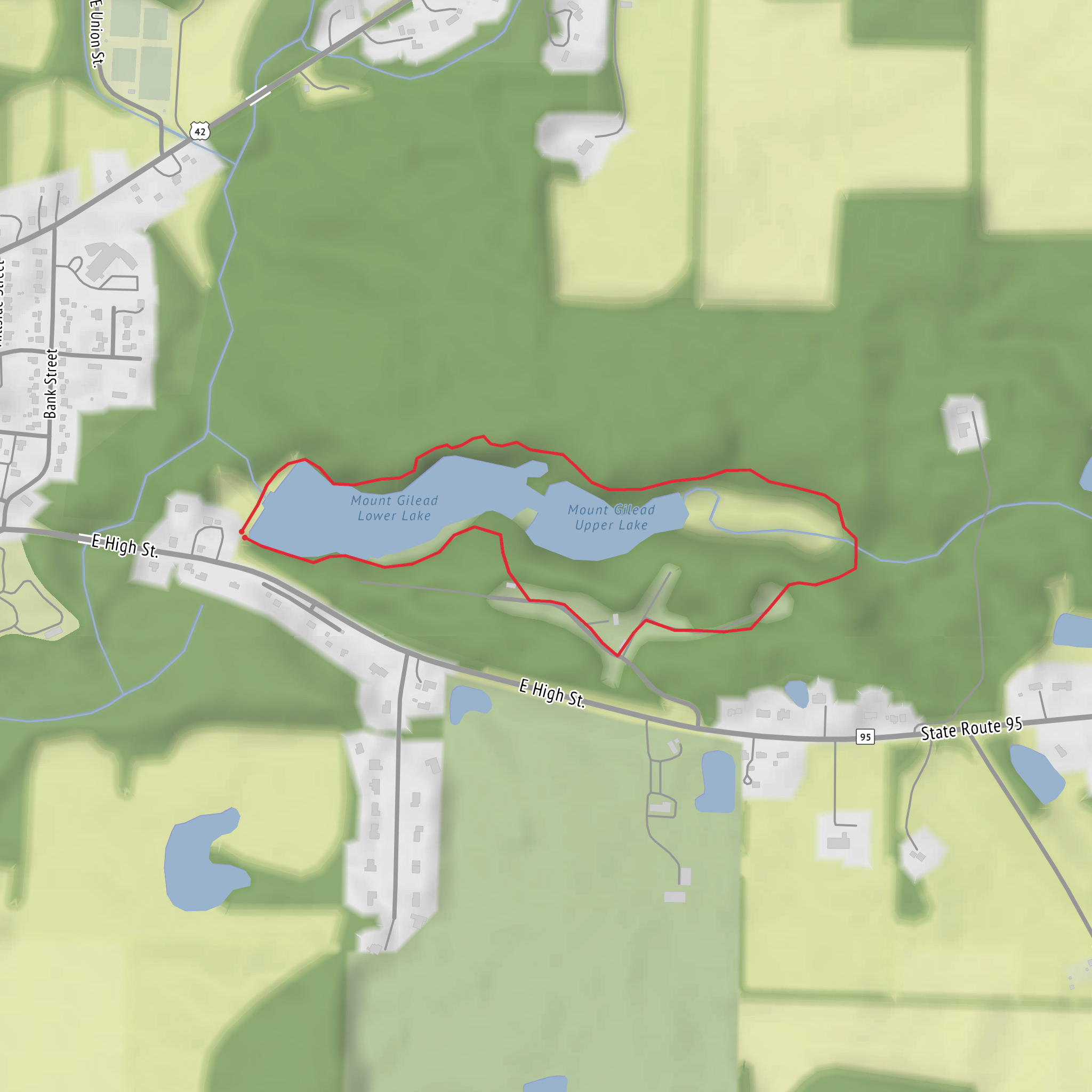 Mount Gilead Lake Loop mobile static map