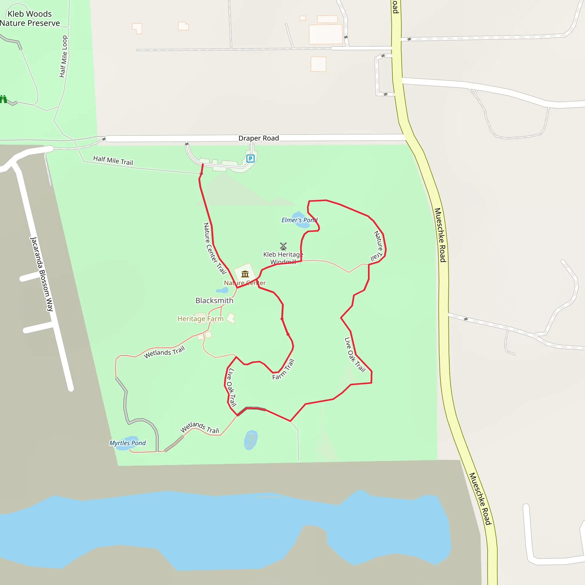 Live Oak Loop Trail mobile static map