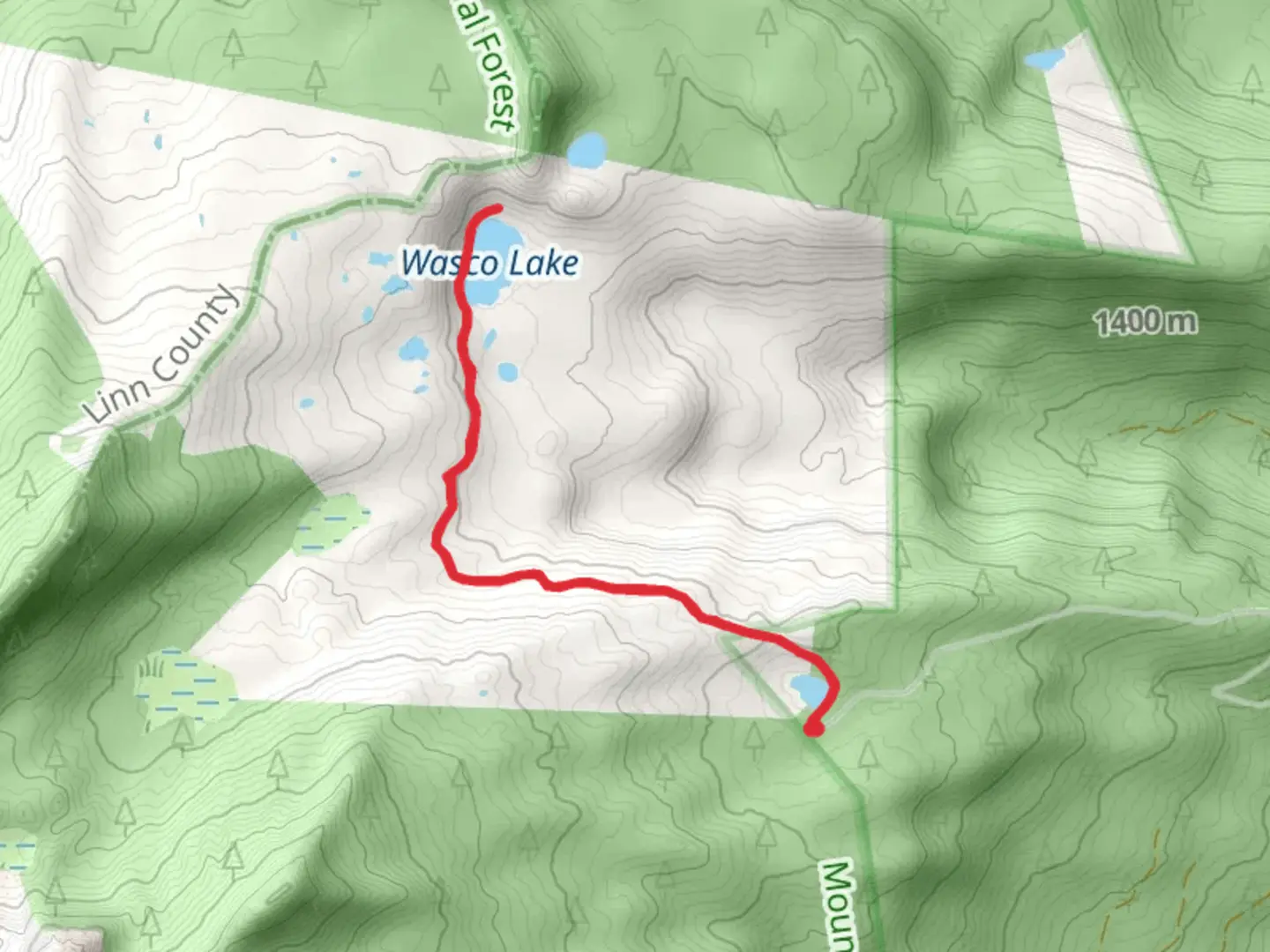 An image depicting the trail Jack Lake to Wasco Lake and its surrounding area.