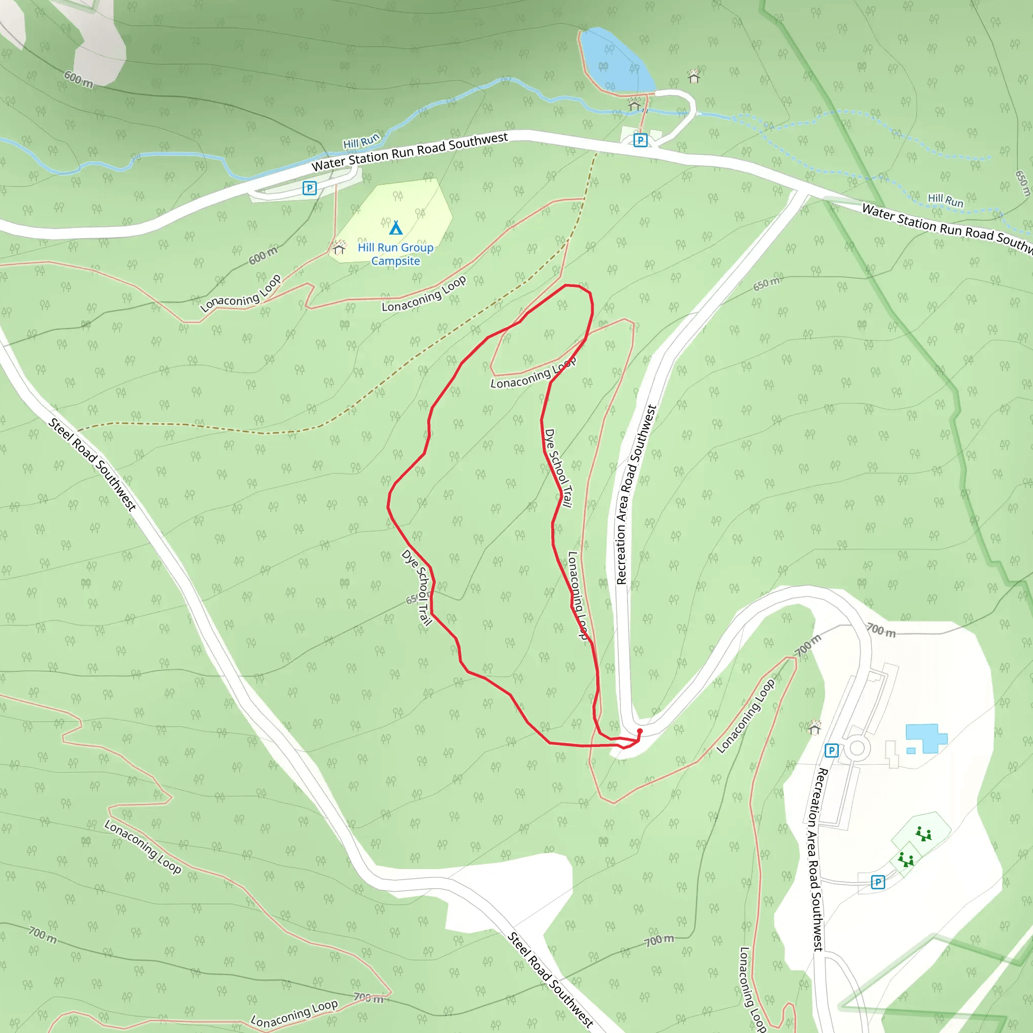 Dye School Loop Trail mobile static map