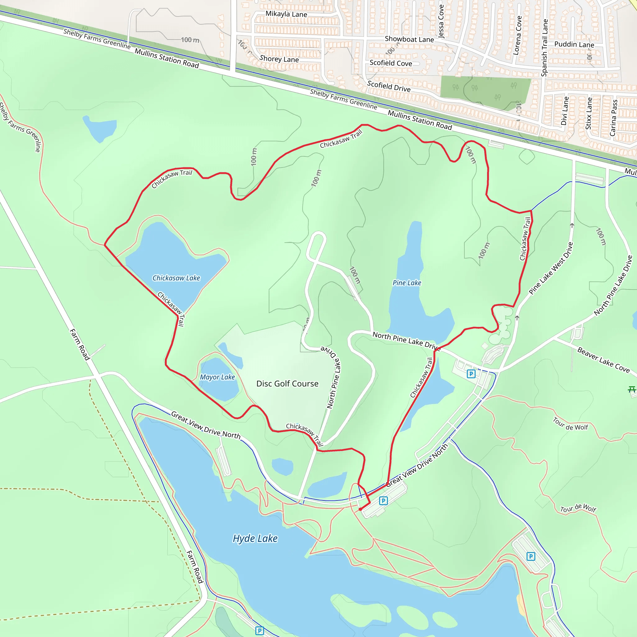 Chickasaw Loop Trail mobile static map
