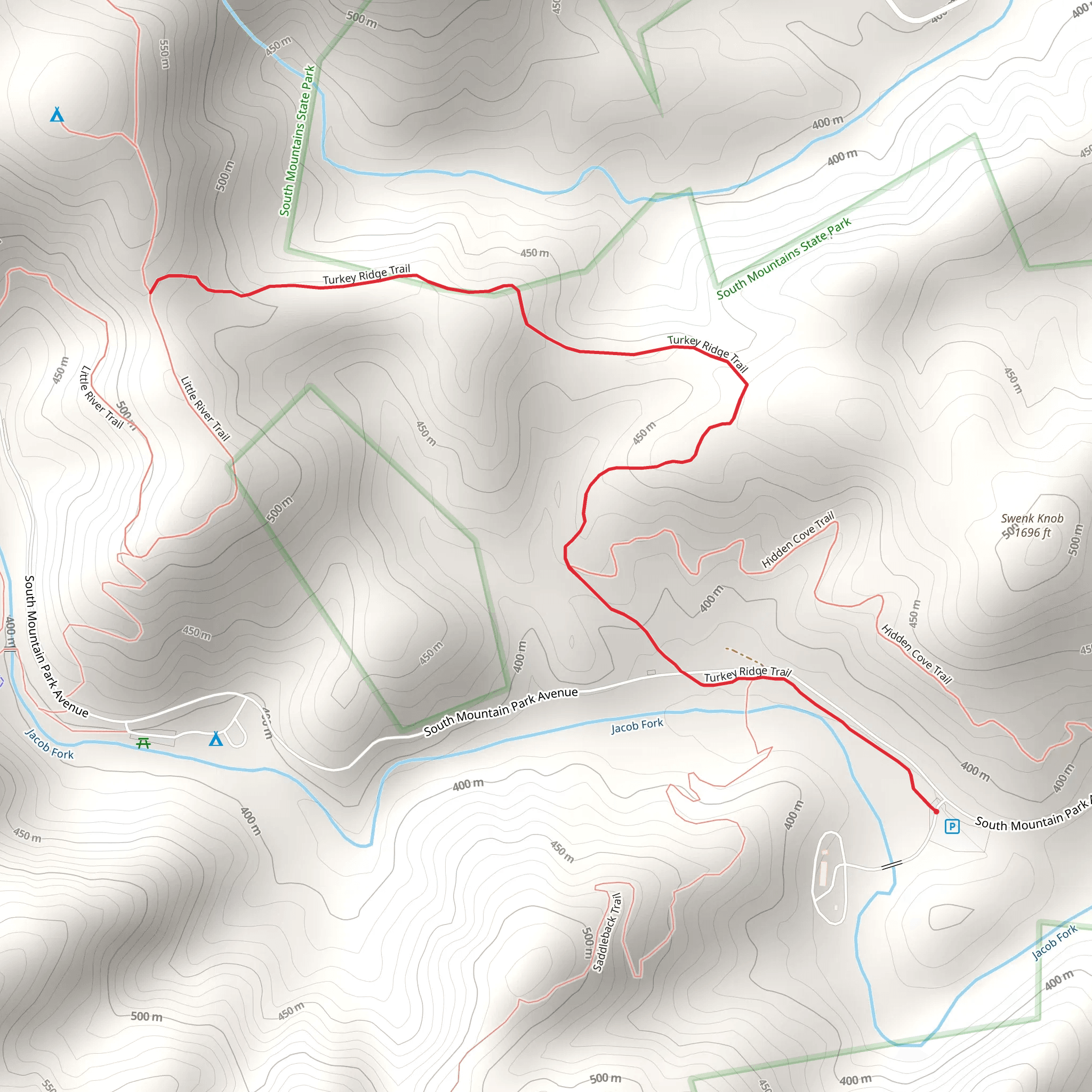 Turkey Ridge Trail mobile static map