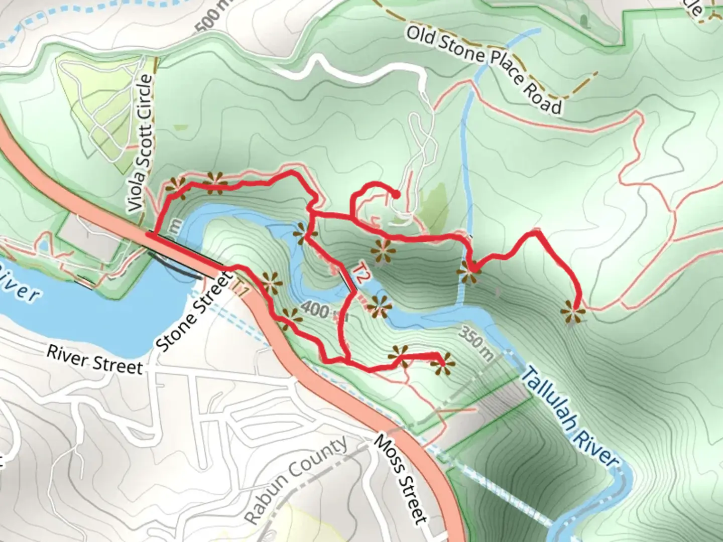 An image depicting the trail Hawthome Pool Loop and its surrounding area.