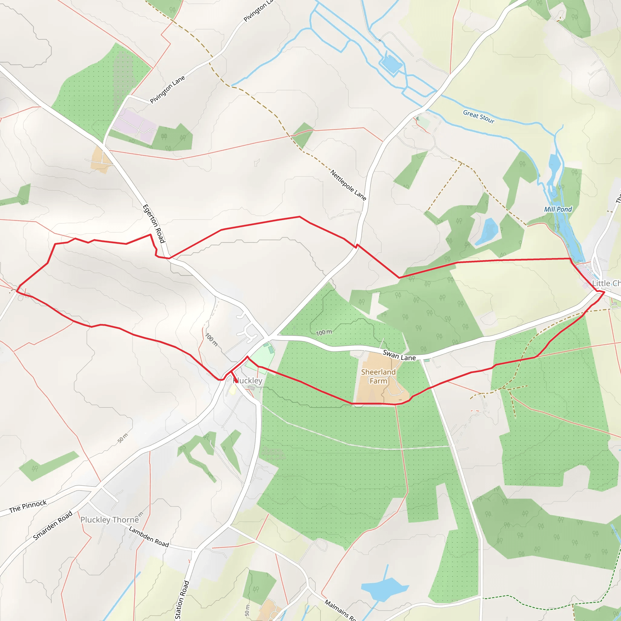 Pluckley to Little Chart Loop mobile static map
