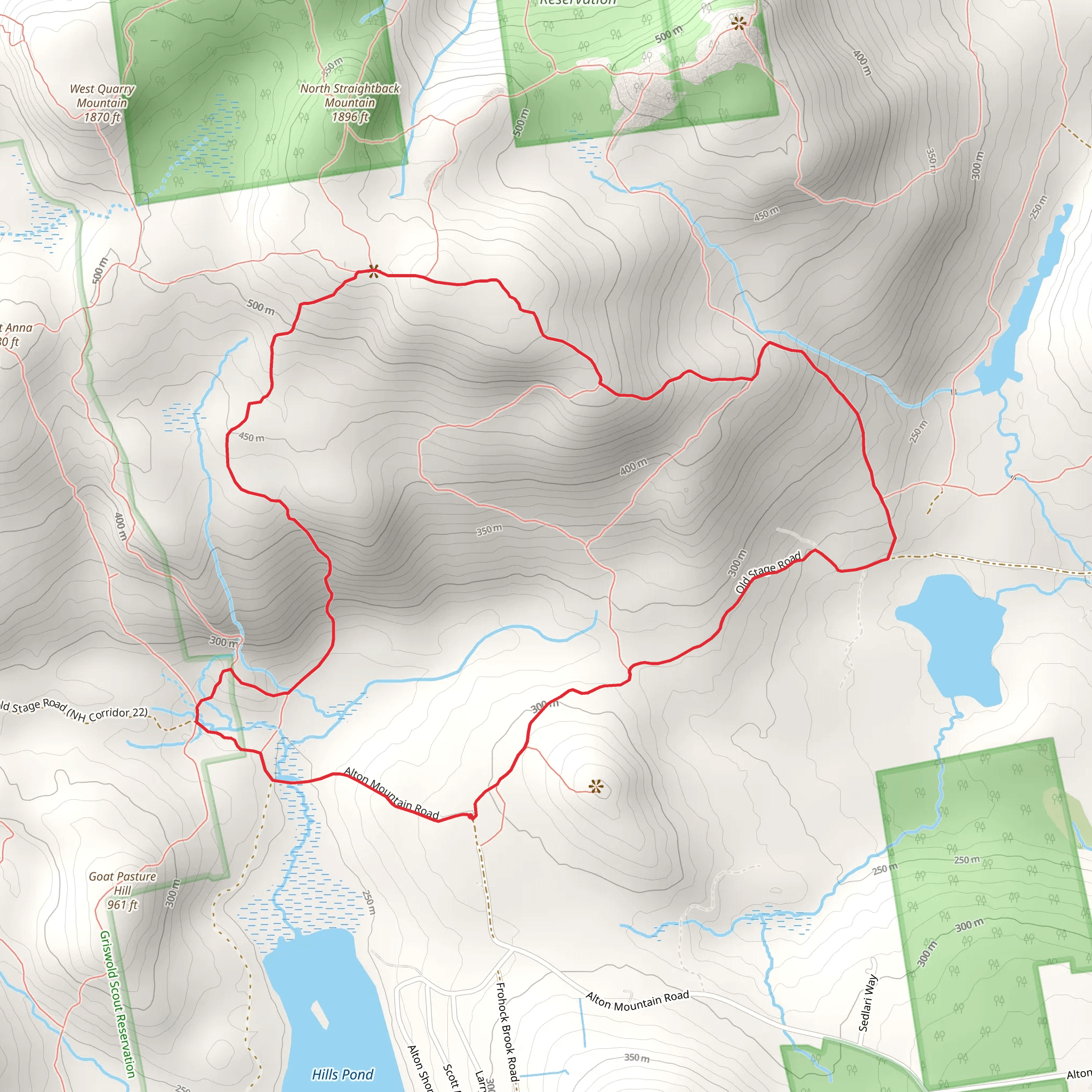 Straightback Mountain Loop via Blueberry Pasture Trail mobile static map