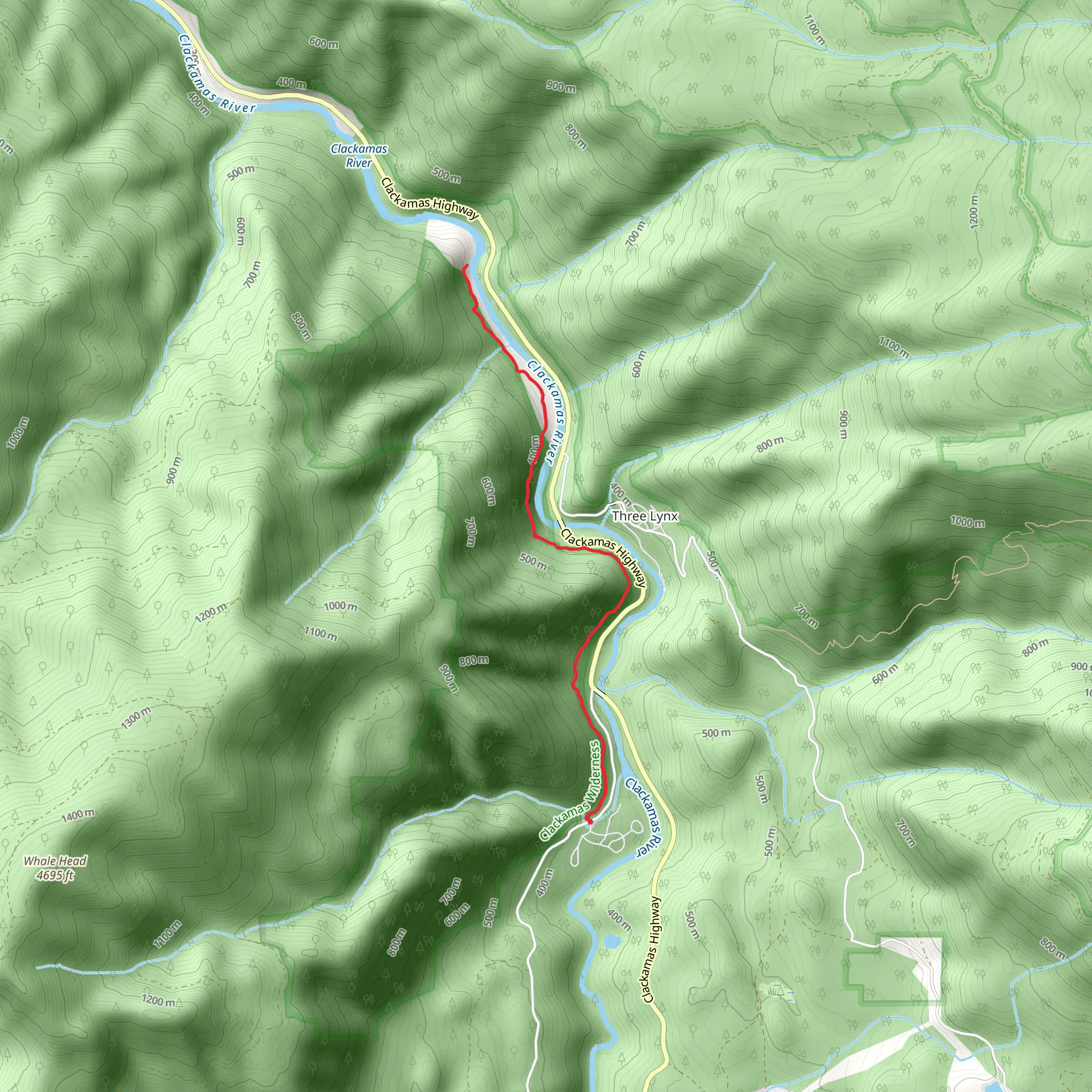 Pup Creek Campsite via Clakamas River Trail mobile static map