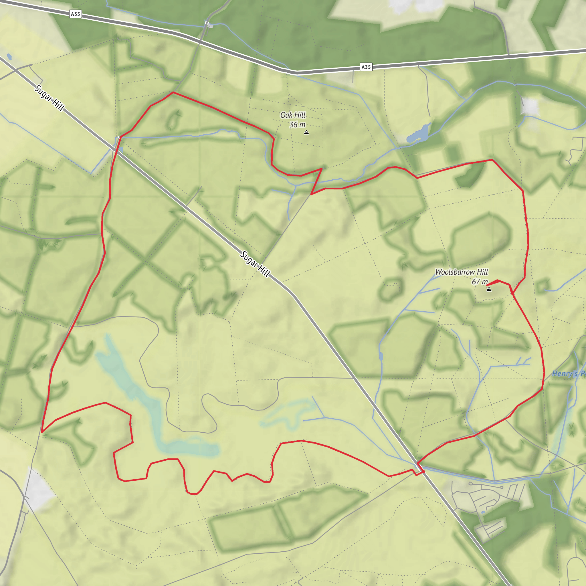 Bloxworth Heath & Woolsbarrow - Dorset mobile static map