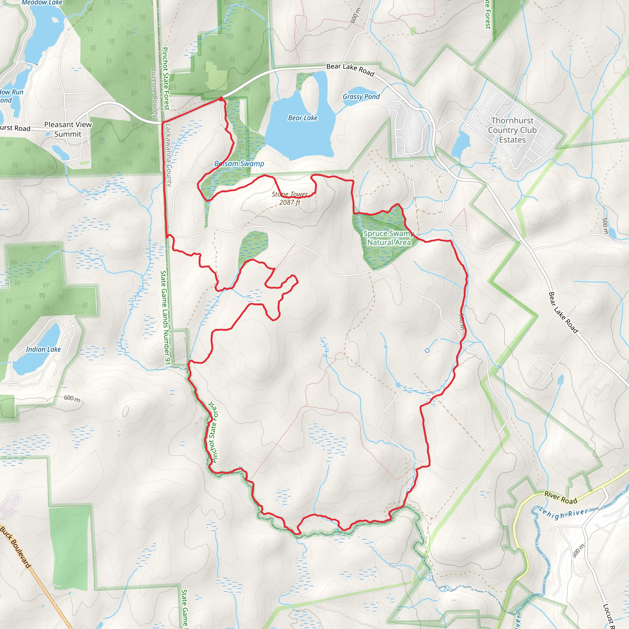 Choke Creek and Butler Run Loop mobile static map