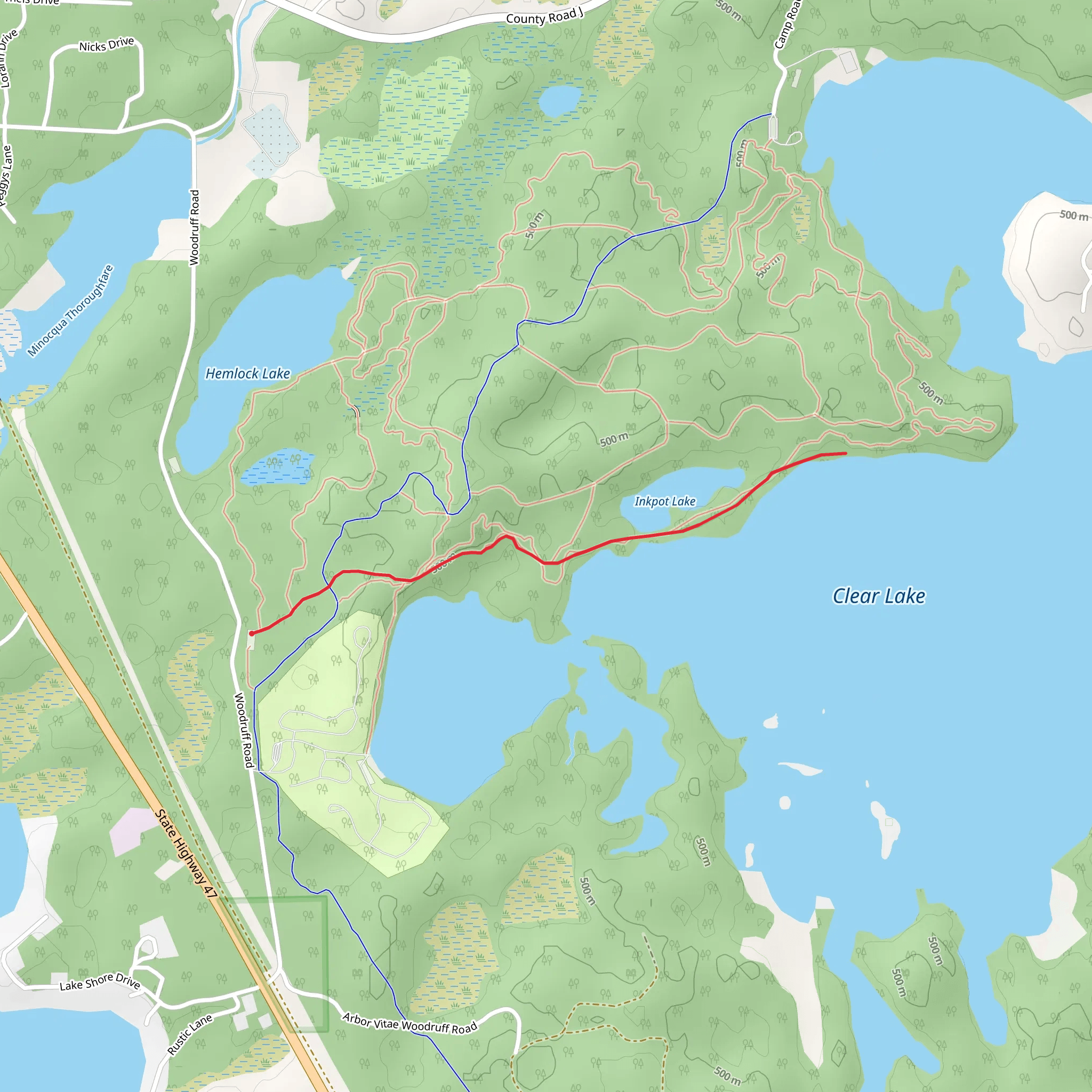 Inkpot Lake Out and Back mobile static map