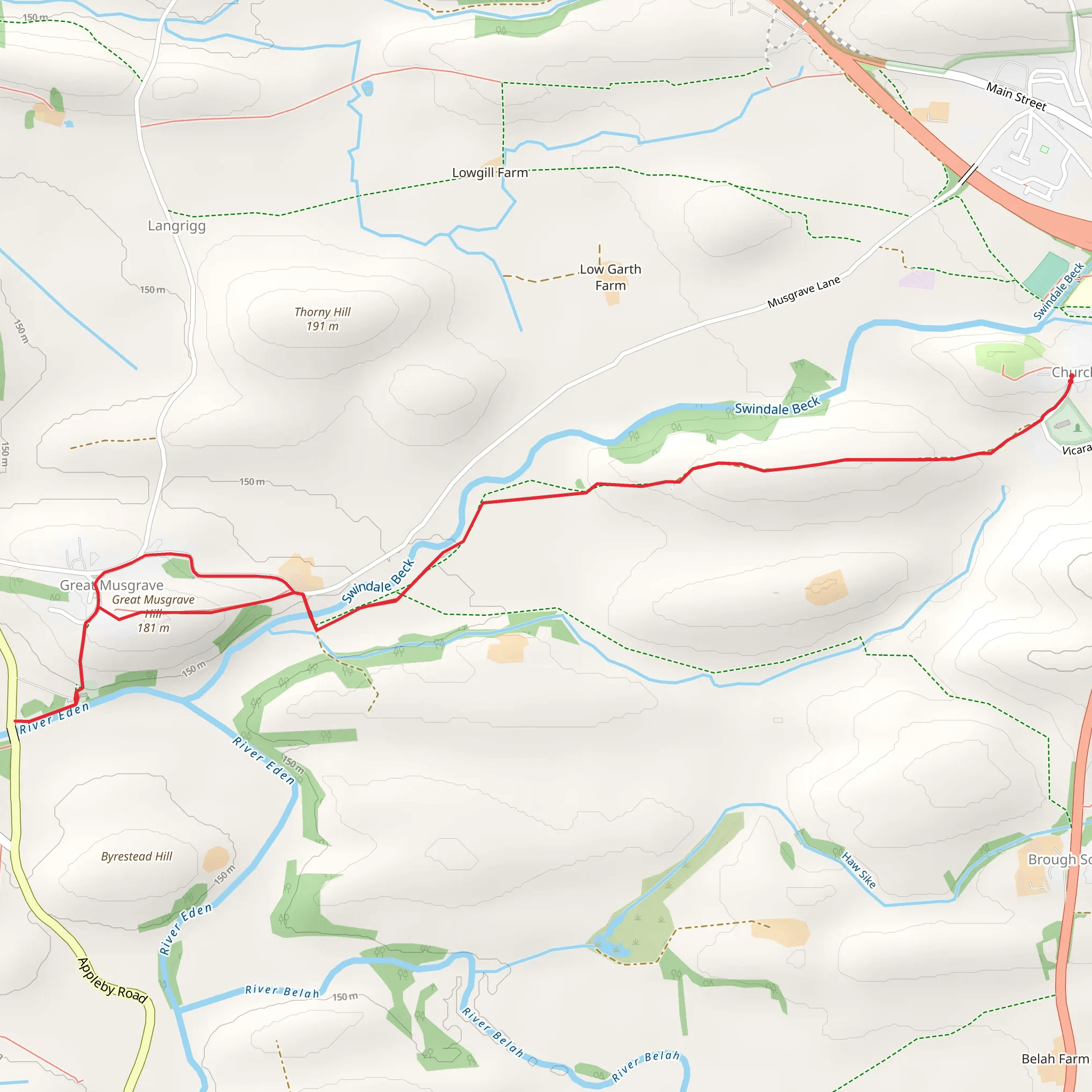 Musgrave Bridge via A Pennine Journey mobile static map