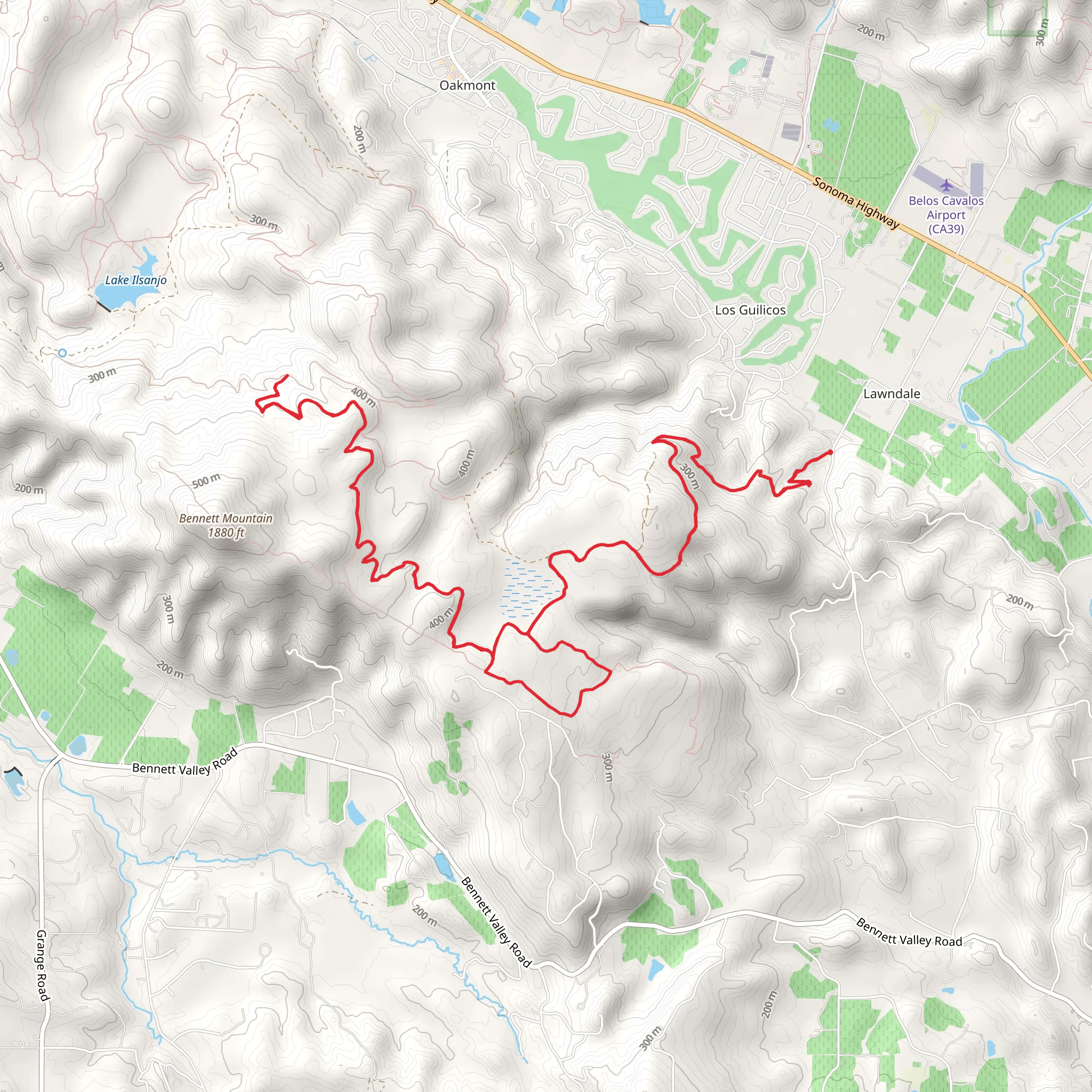 Lawndale, Pig Flat and Ridge Trail mobile static map