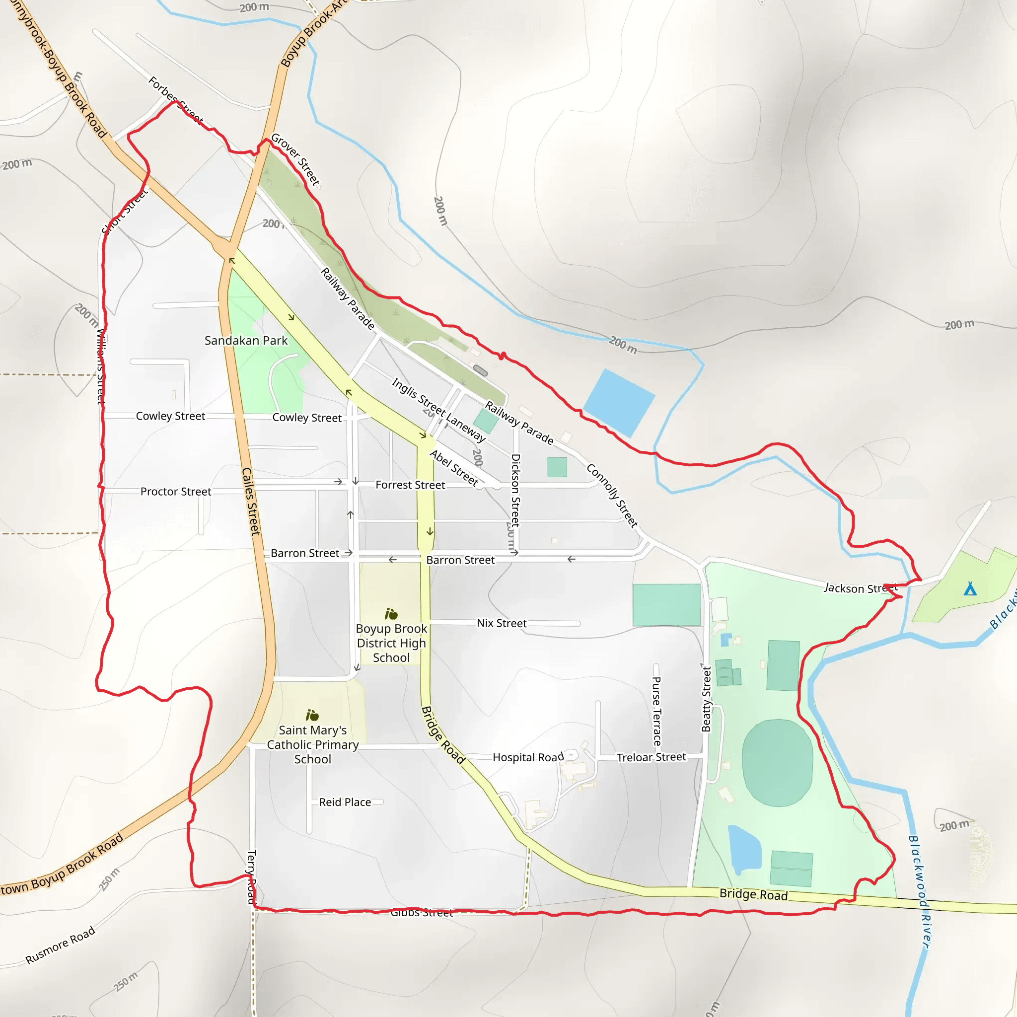Bicentennial Trail mobile static map