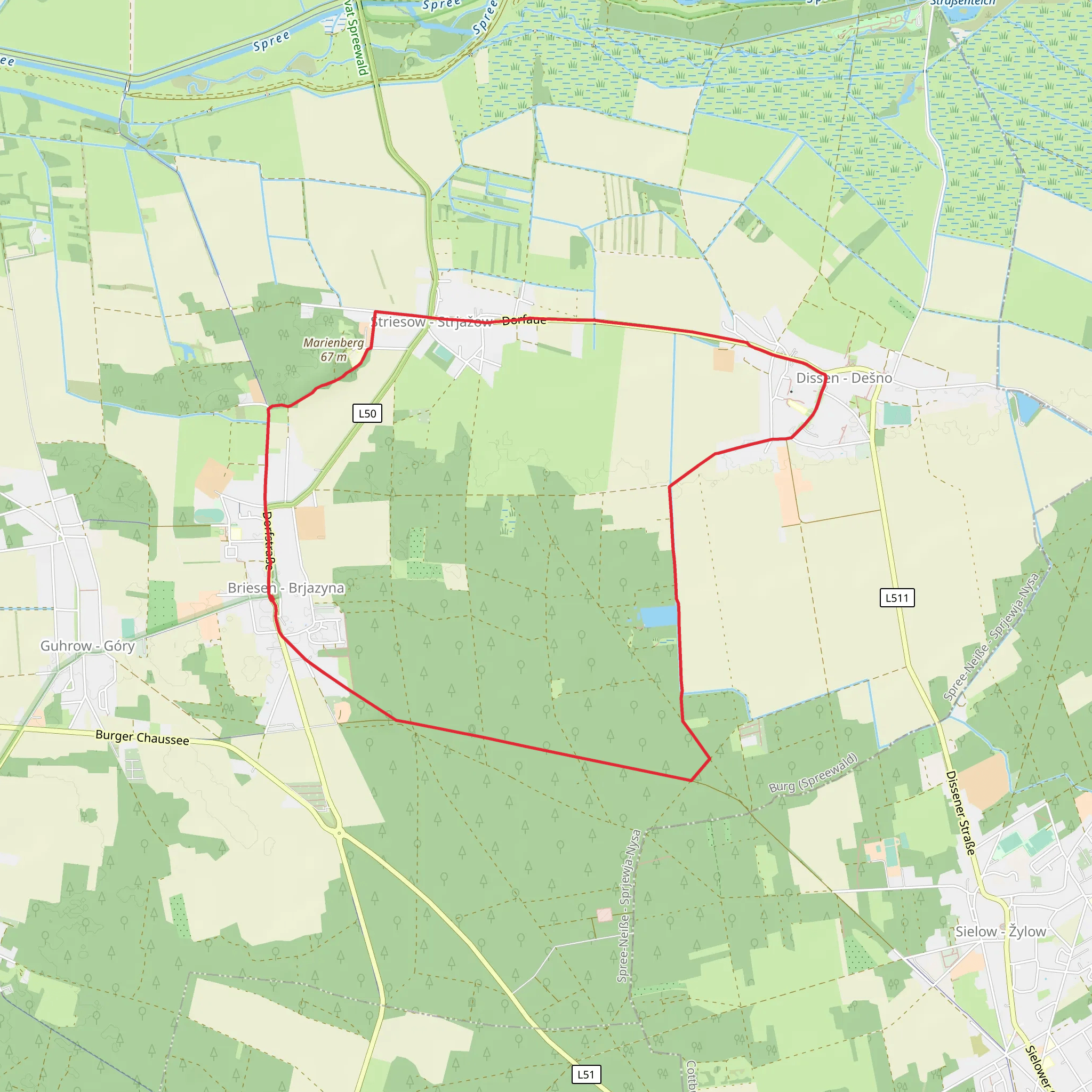 Rundwanderweg Striesow and Leichhardt Trail mobile static map