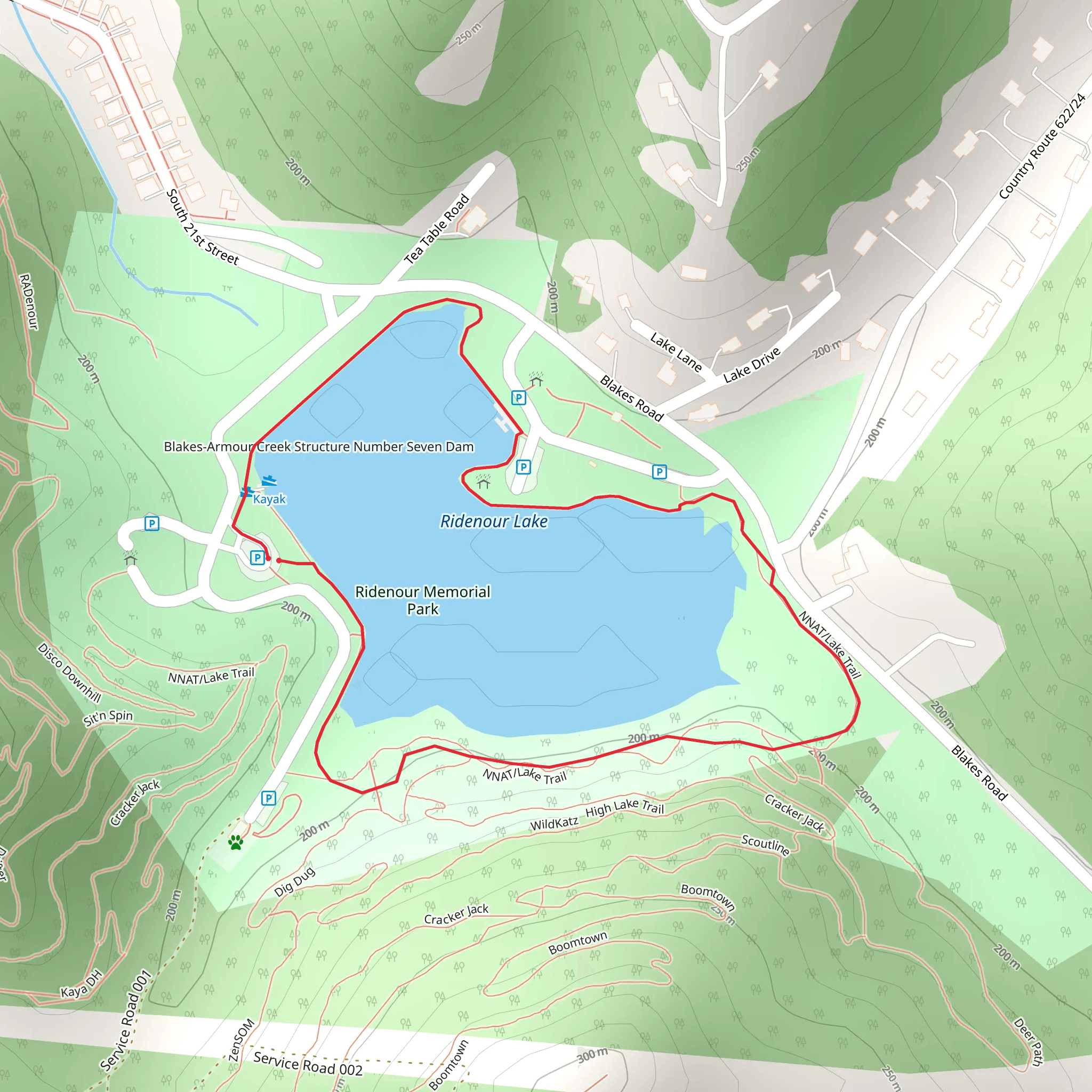 Ridenour Lake Loop mobile static map