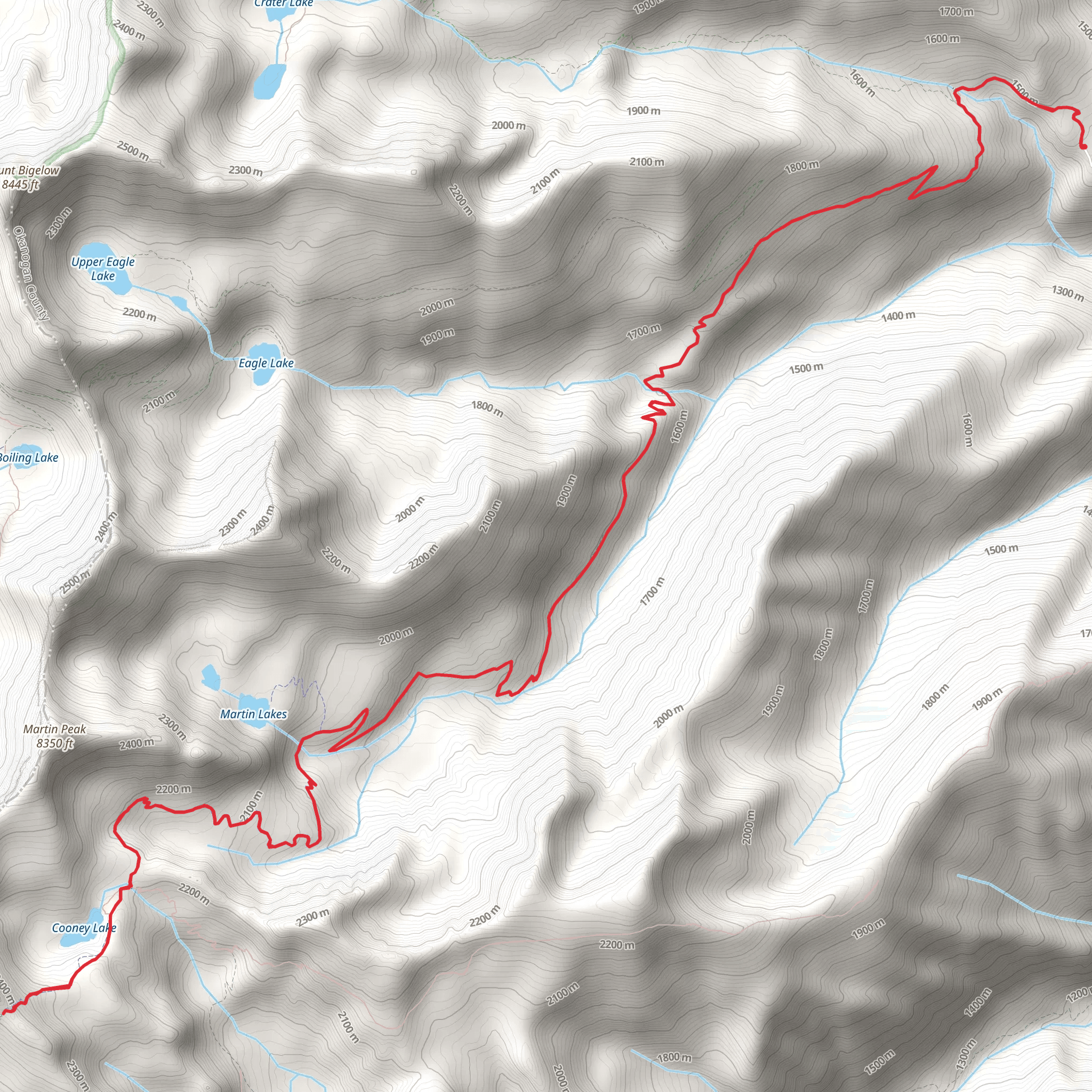 Cooney Lake via Martin Creek Trail mobile static map