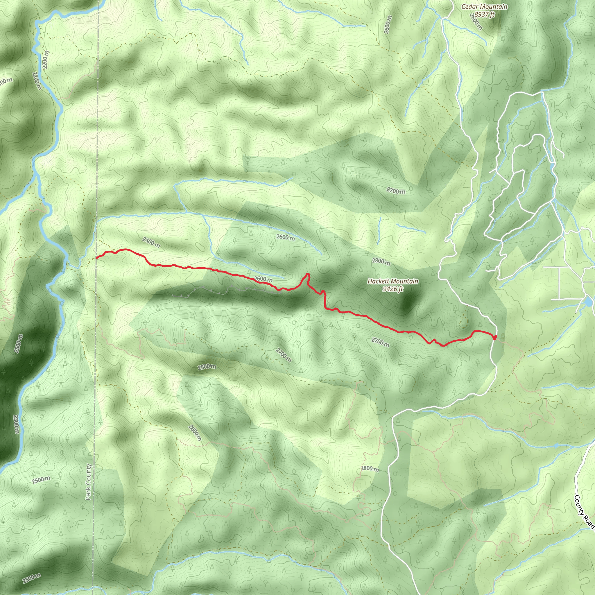Hackett Gulch via Country Road Hackett mobile static map