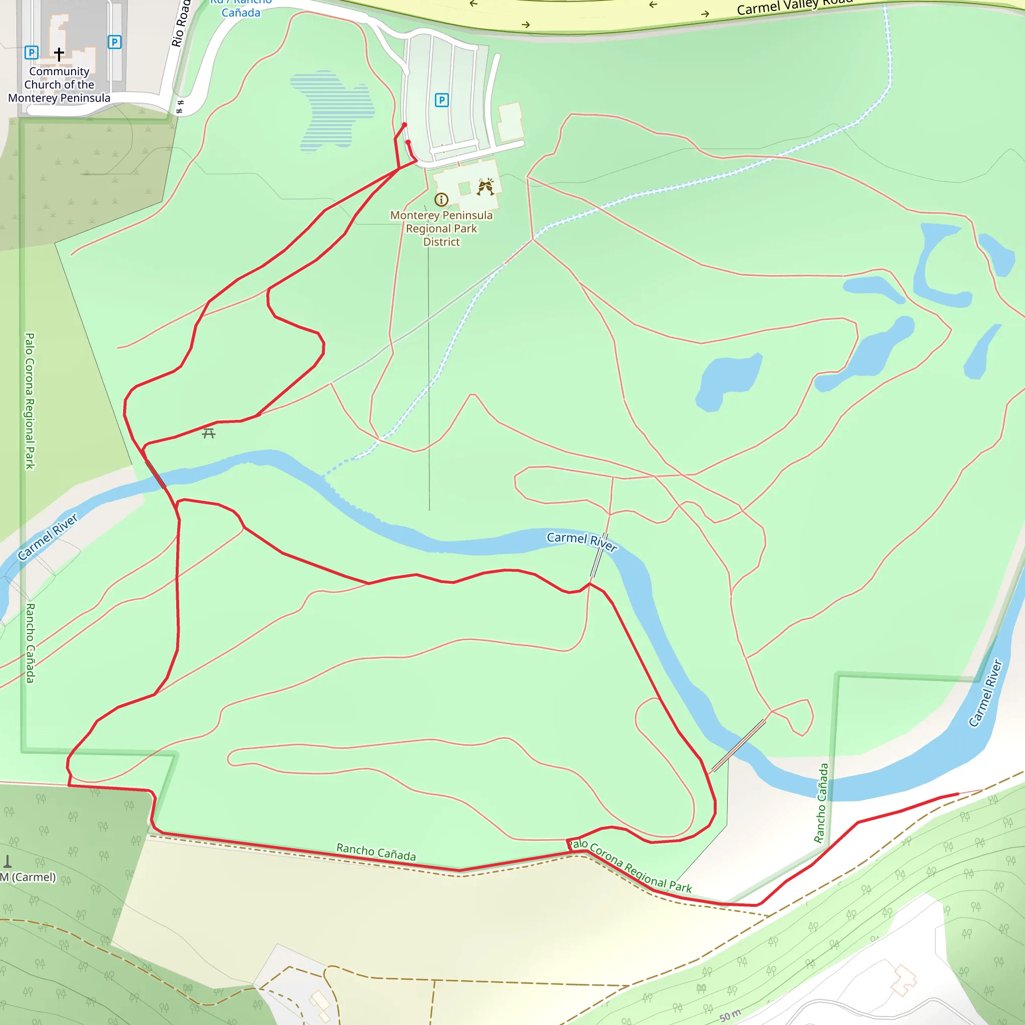 Carmel River Loop mobile static map