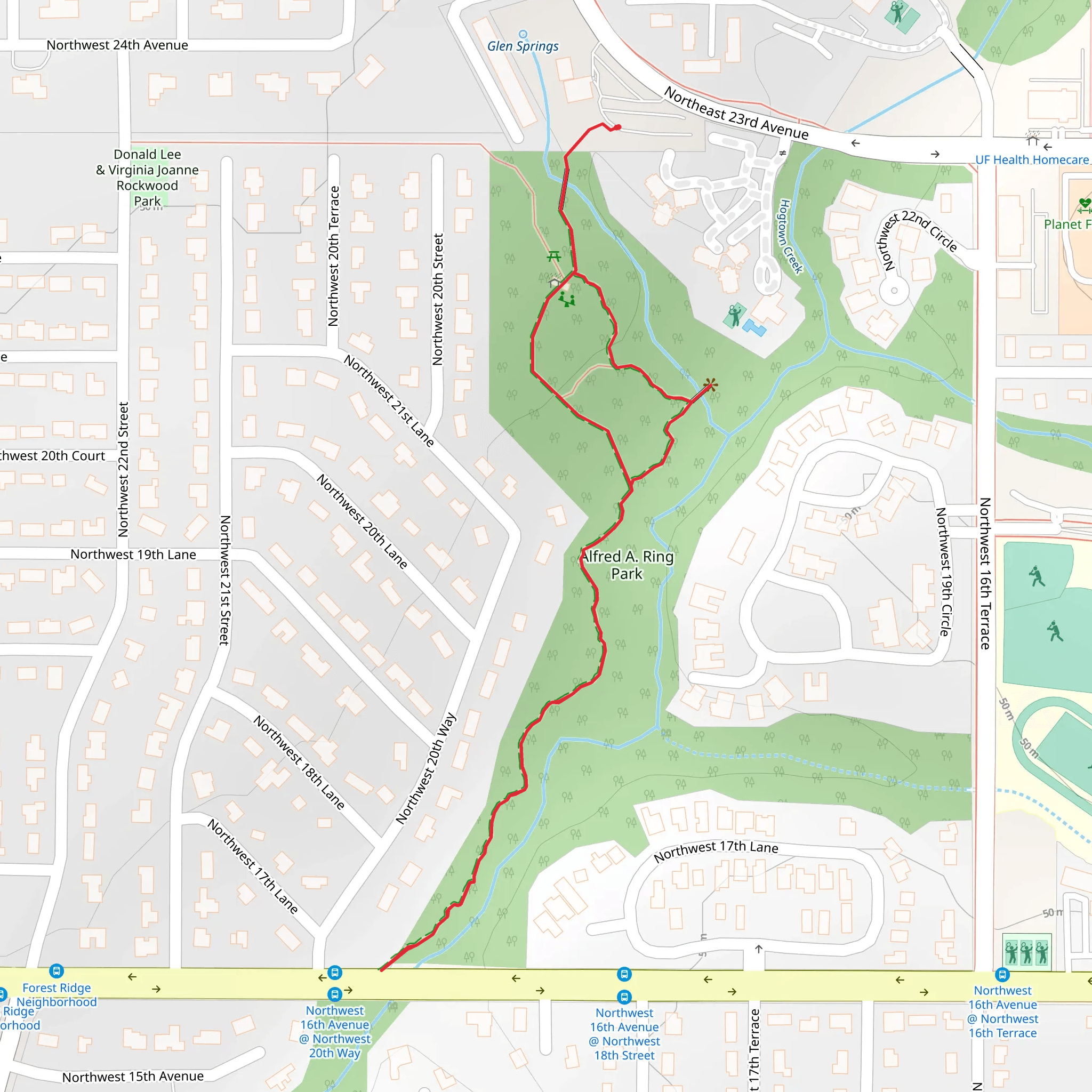 Alfred A Ring Park Loop mobile static map