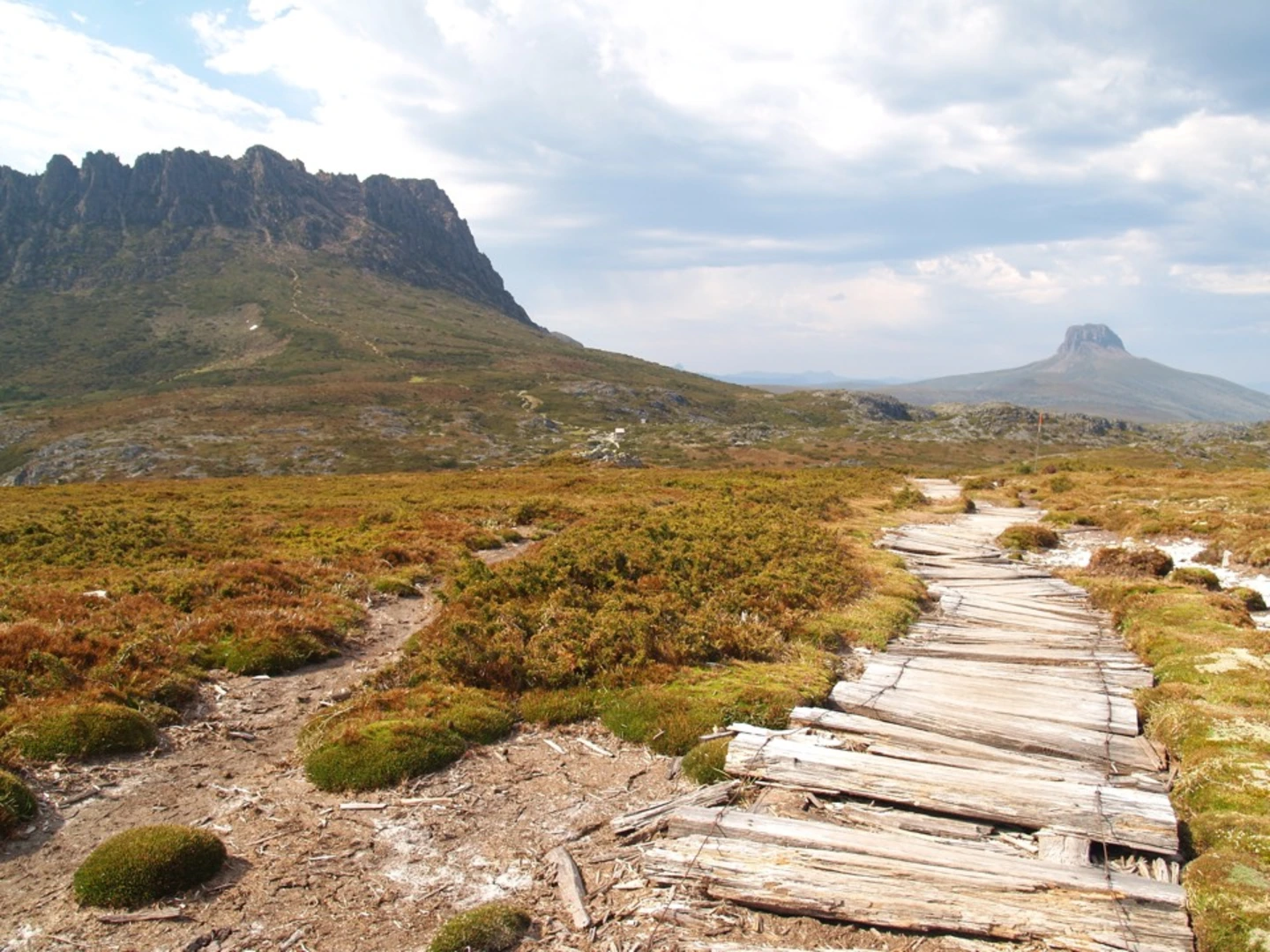 An image depicting the trail Overland Track and its surrounding area.