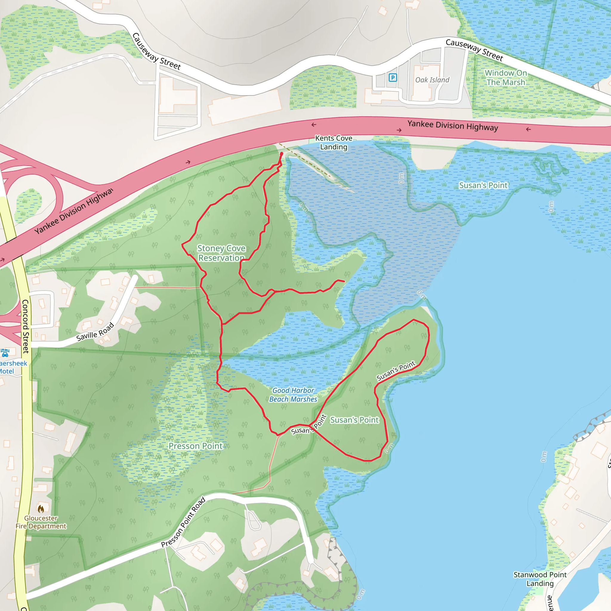 Good Harbour Beach Marshes Loop Trail mobile static map