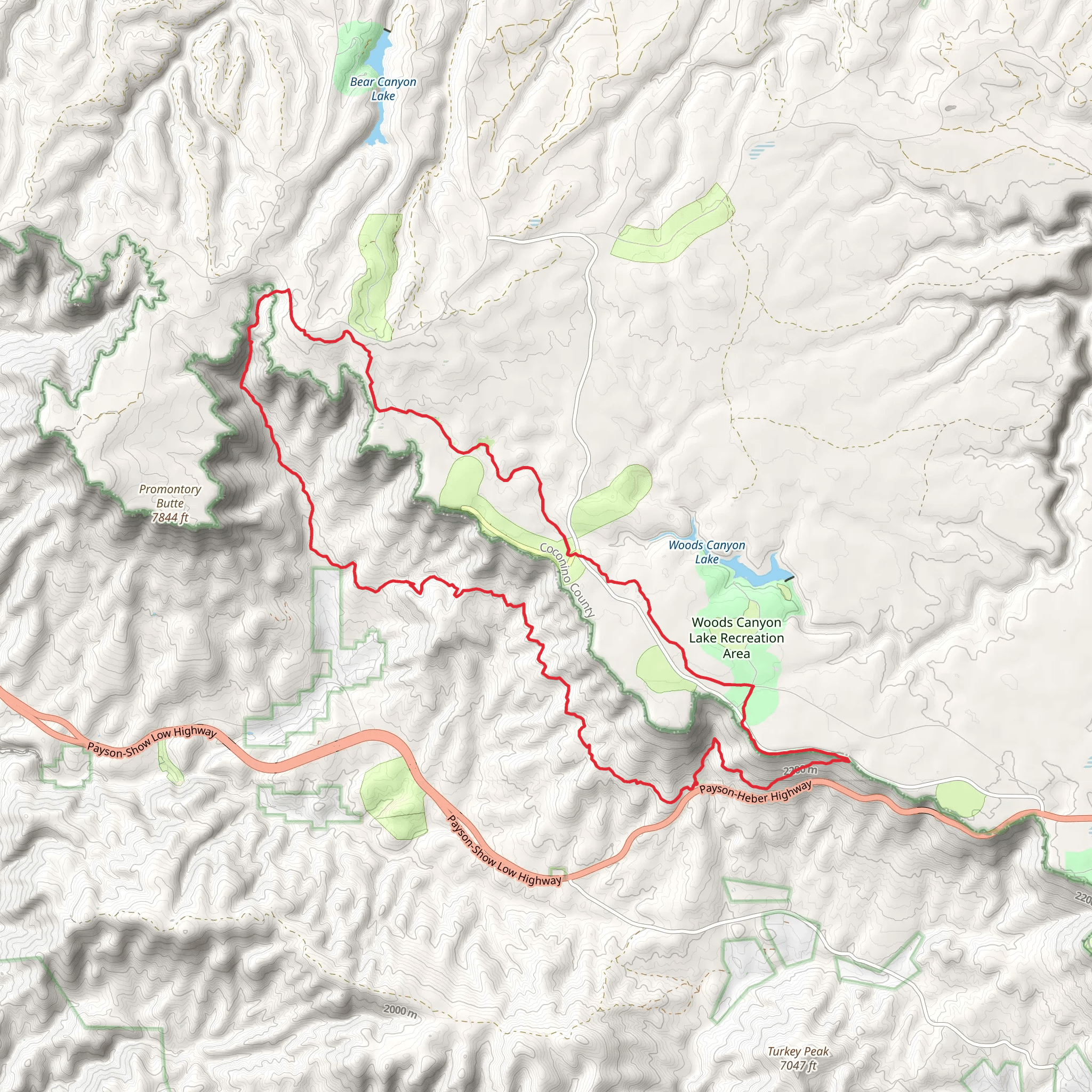 Rim Lakes Vista Trail, See Canyon Trail and Highline Trail Loop mobile static map