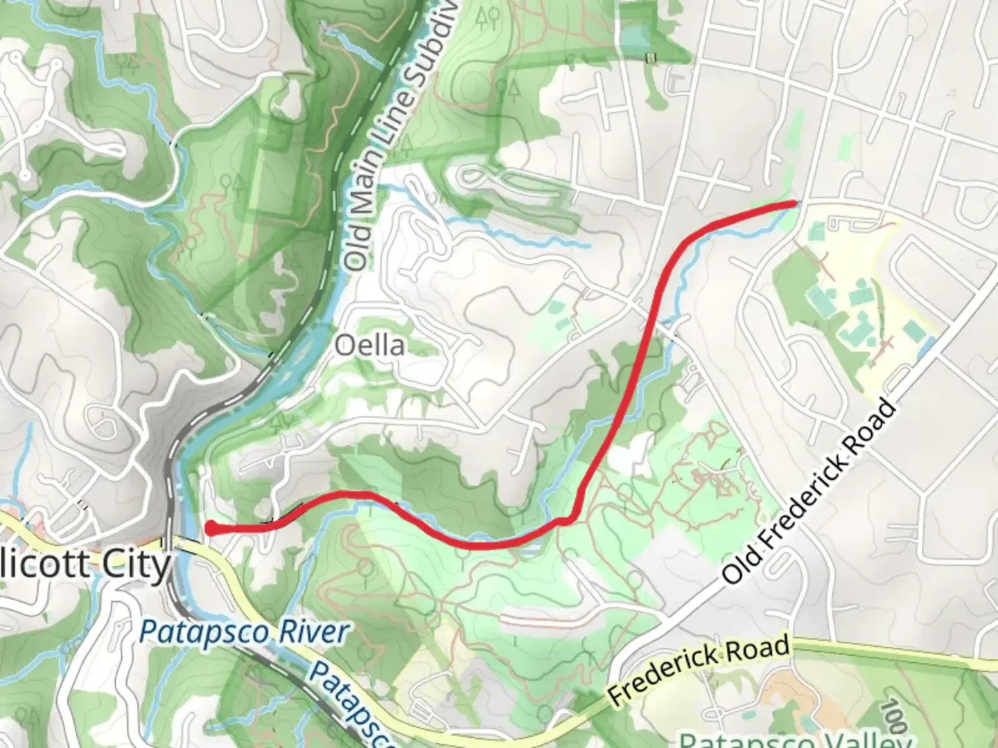 An image depicting the trail Trolley Line Trail - 9 and its surrounding area.
