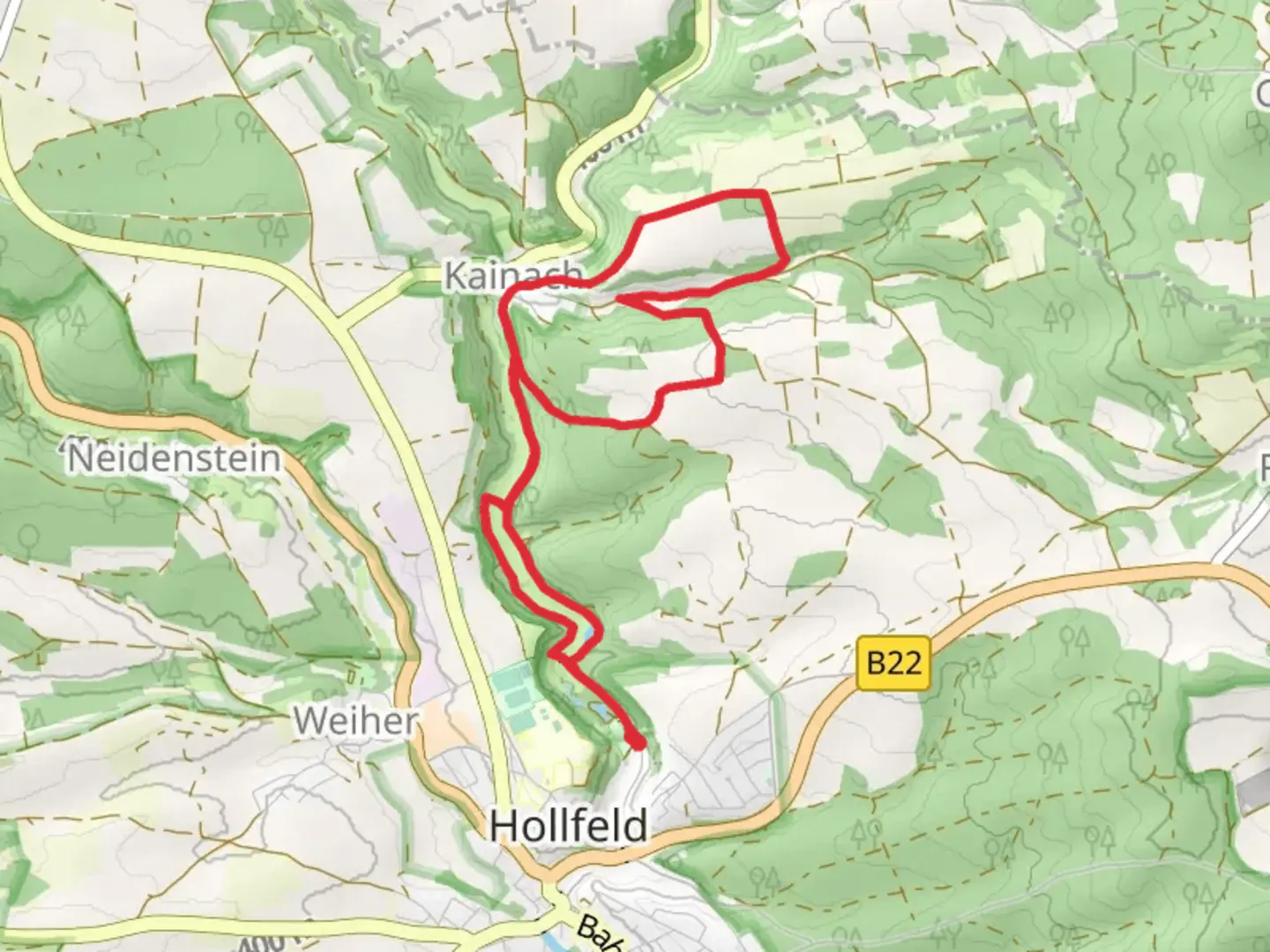 An image depicting the trail Aktiv Park Roter Trail and its surrounding area.
